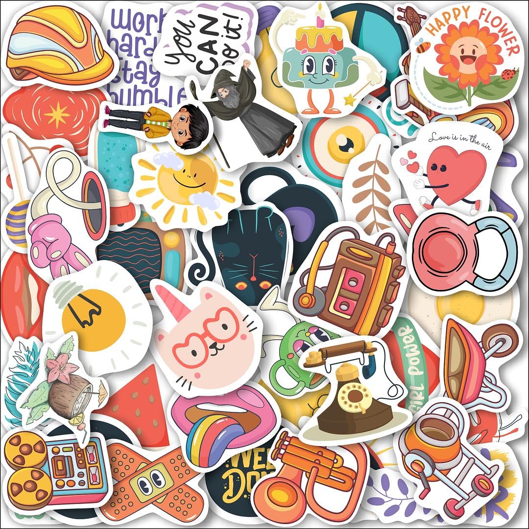 CVANU 53pcs Mini Picture Printed Vinyl Self-Adhesive Sticker for Mobile & Laptop Decor (2.2inchX1.7inch)_L368 (B0D3GWS4YK) Amazon Price History, Amazon Price Tracker