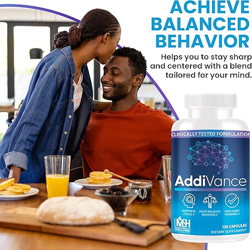 Miniatura 5 de AddiVance 120 Caps - Suplemento natural de apoyo cerebral para mejorar la concentración, la memoria y el comportamiento equilibrado - Suplemento