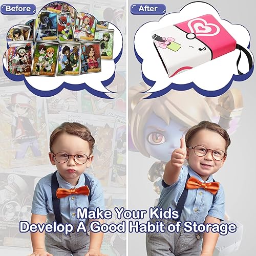 Miniatura 6 de Carpeta de tarjetas de 4 bolsillos con 55 hojas extraíbles con capacidad para 440 tarjetas, portatarjetas portátil impermeable para tarjetas de