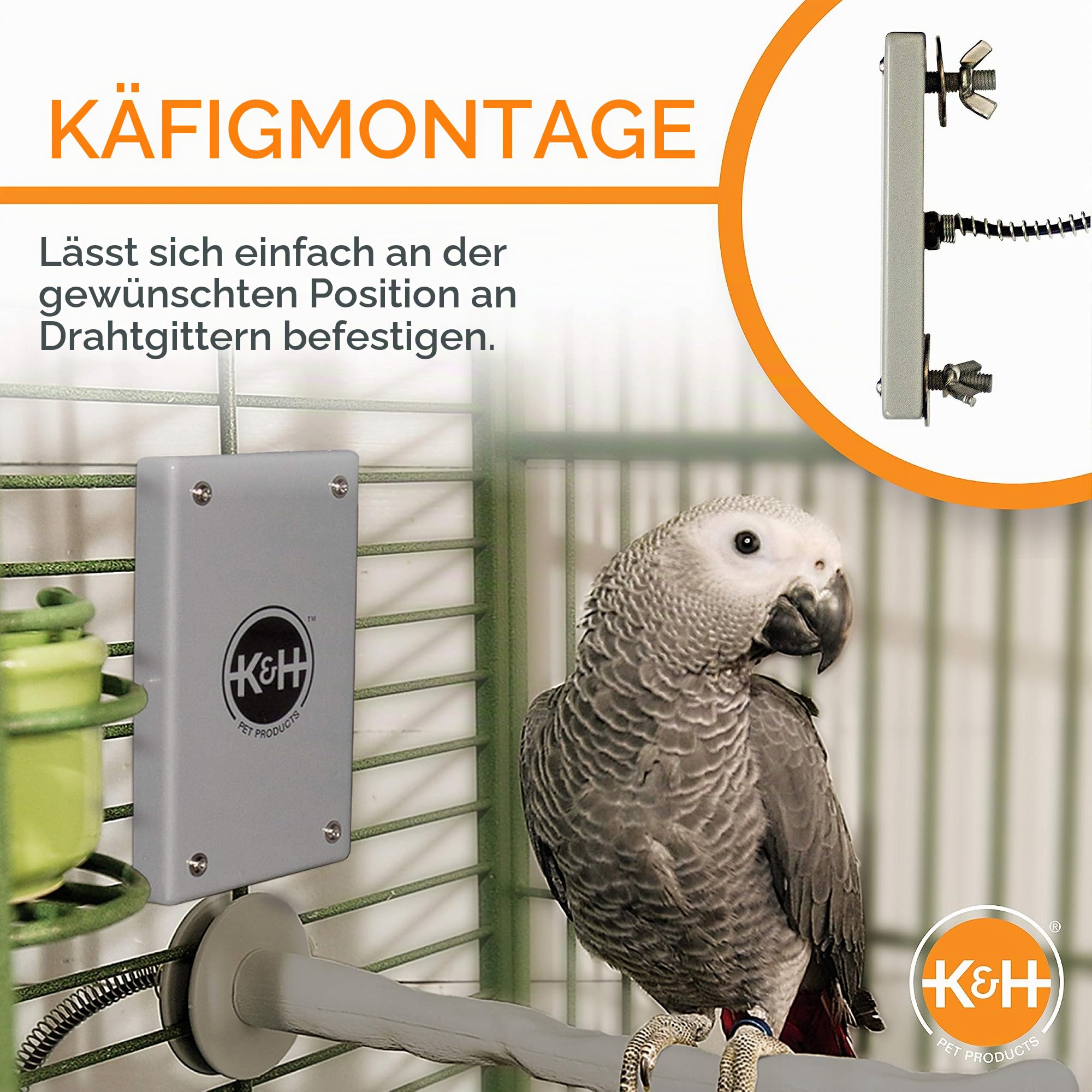 K & H Verarbeitung Snuggle Up Vogel Warmer grau