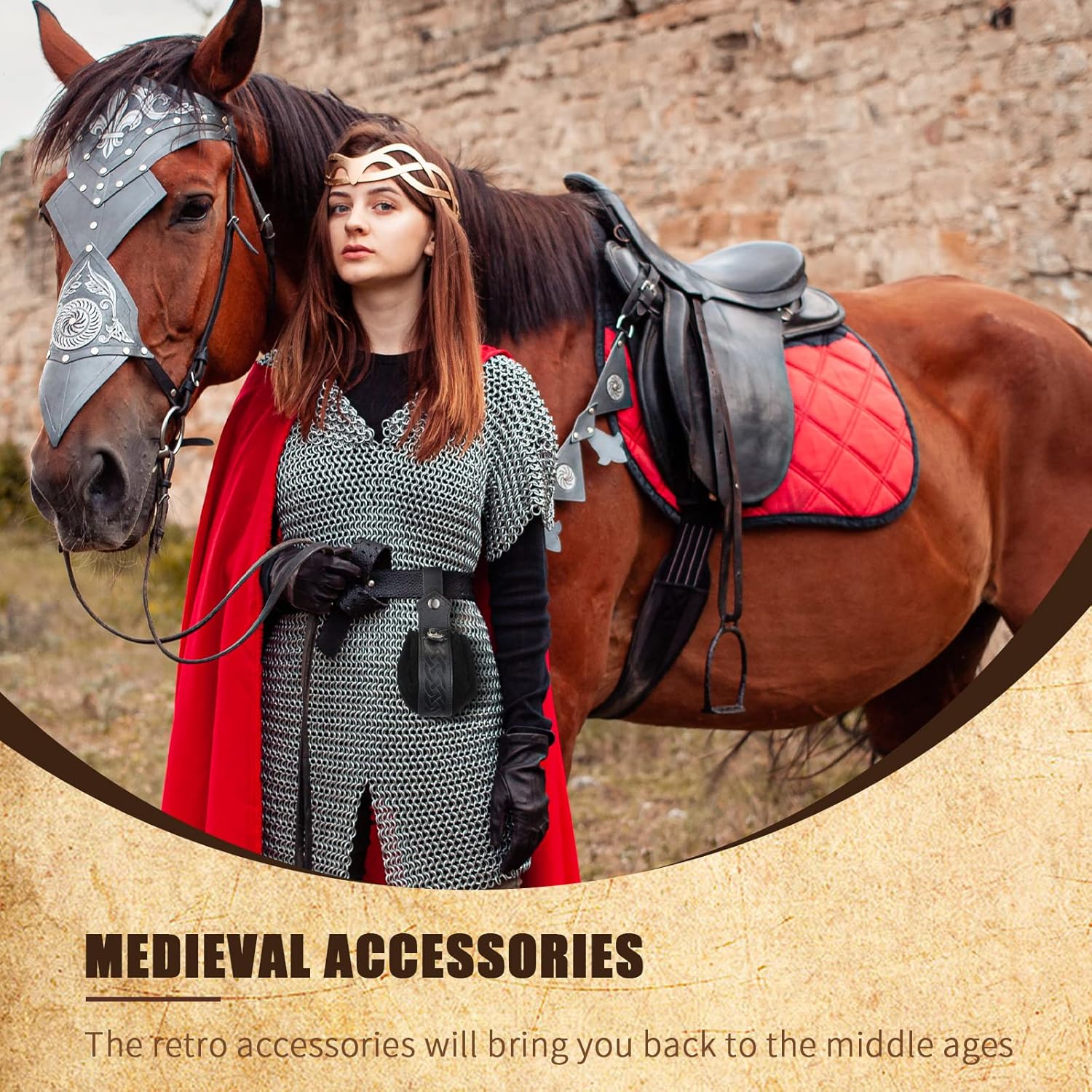 2 Pcs Medieval Faux Leather Pouch Portable Drawstring Purse Medieval Belt Pouch Vintage Renaissance Belt Pouch Dice Bag for Men Women Costume Accessories (Black, Brown) - Image 3