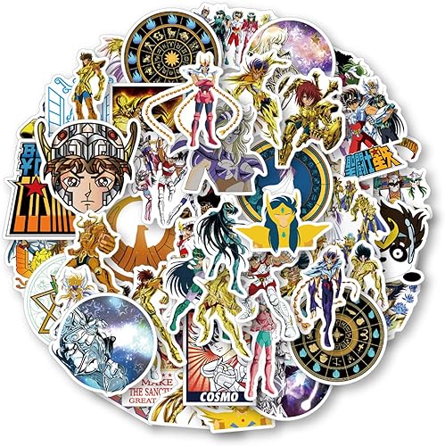 Miniatura 1 de 50 calcomanías clásicas de anime para laptop, calcomanías de dibujos animados japoneses para botellas de agua, calcomanías impermeables geniales