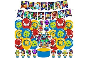Geometry Dash Birthday Party Supplies- Decorations for Cartoon Dash Game Party