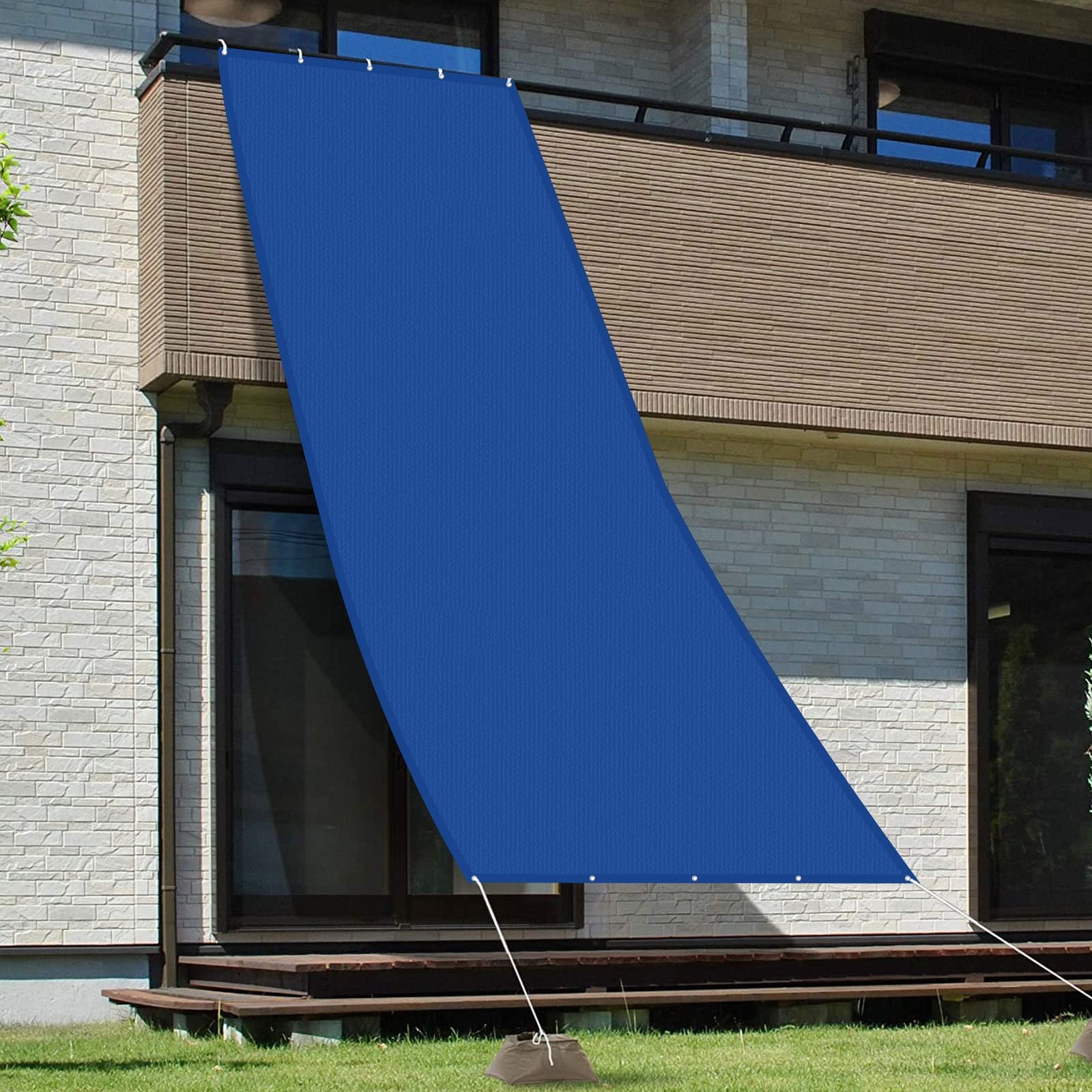 Voile d'ombrage imperméable bleu foncé 4x5m pour votre grand salon de patio et jardin