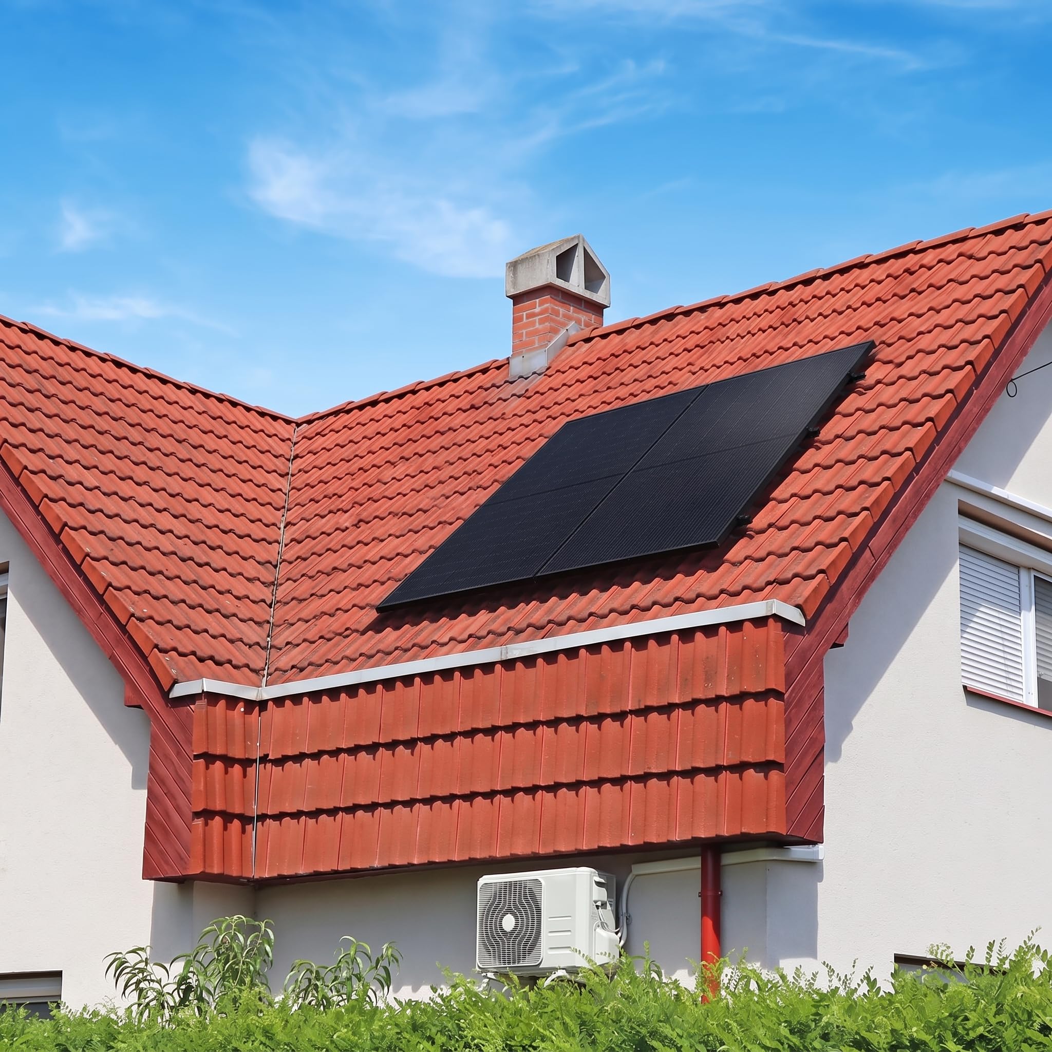 SUNNIVA 2000W Balkonkraftwerk BIFAZIAL FULLBLACK komplett Steckdose FOXESS 800W Wechselrichter, PV Solaranlage, 4x 500W Glas Solarmodule, inkl. 5m Kabel, Bluetooth WIFI, Komplettset