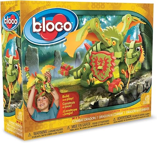 Miniatura 2 de Bloco Toys Combat Dragon  Juguete STEM  Criaturas míticas de fantasía  Juego de construcción de construcción de bricolaje (155 piezas)