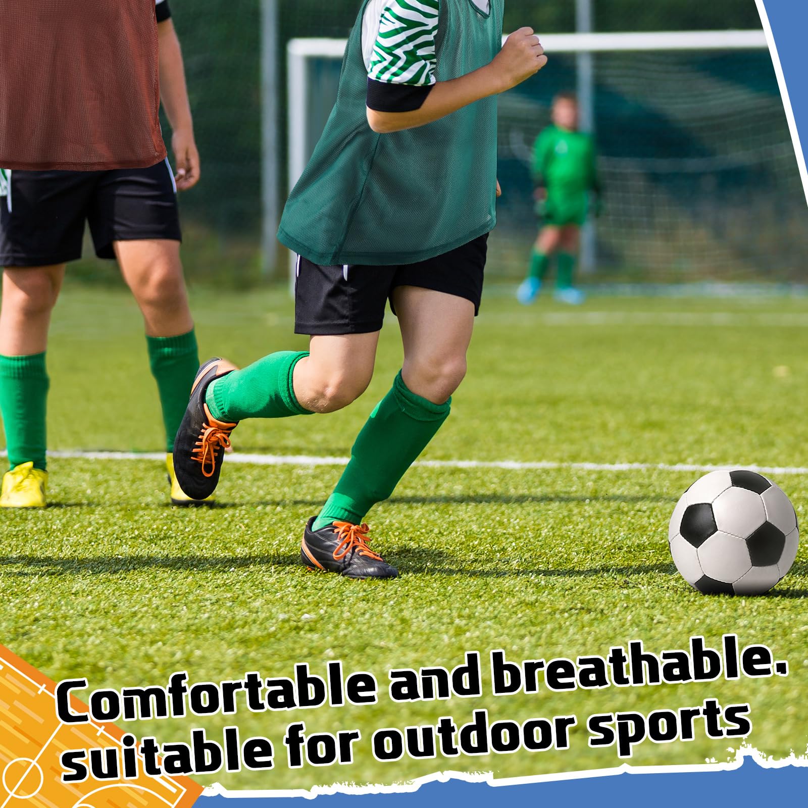 Geyoga Lot de 12 gilets d'entraînement de football pour jeunes - Équipement d'entraînement pour le sport