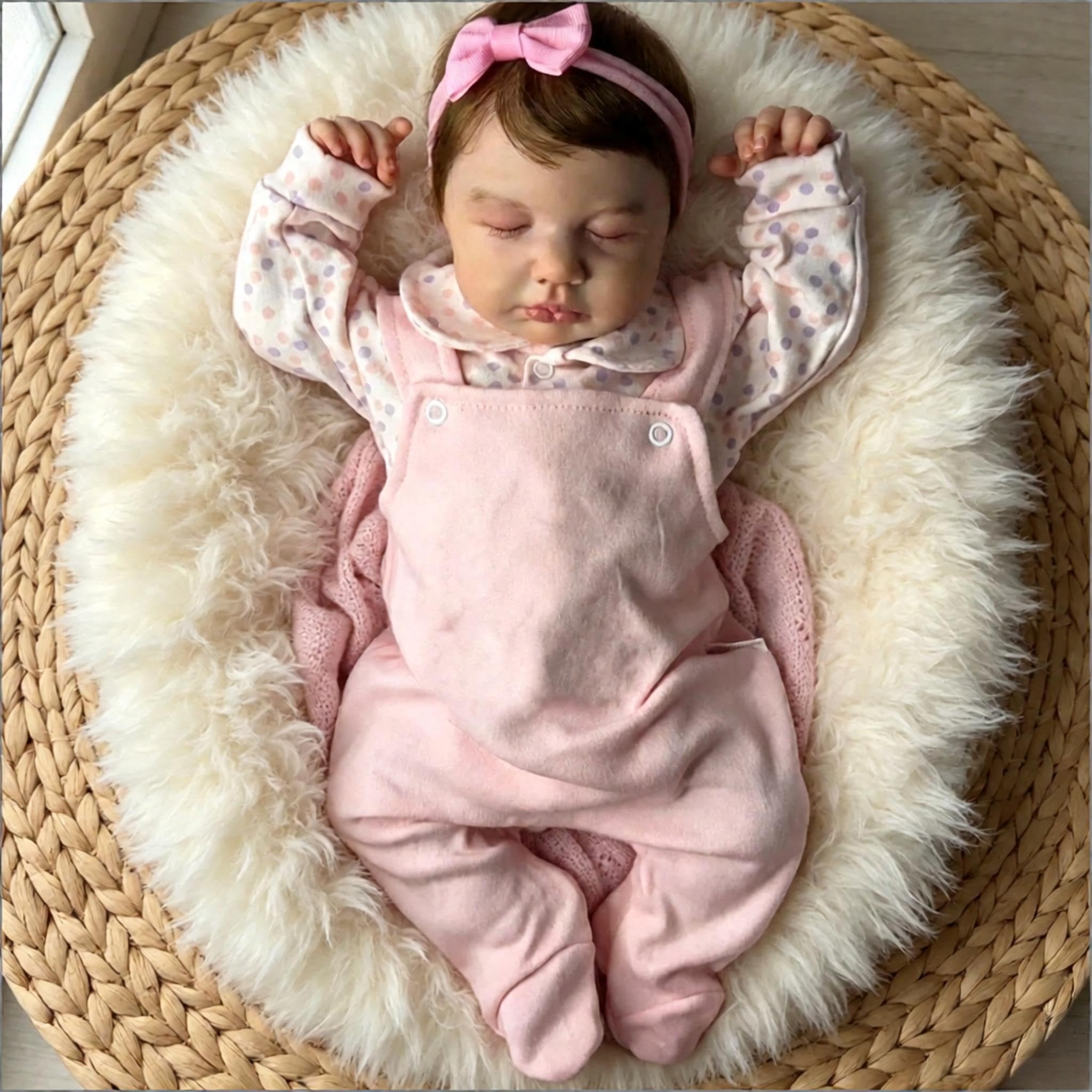 RXDOLL Reborn Baby Vollsilikon Lebensecht, Silikon Ganzkörper Baby Mädchen 50CM Lebensechte Puppe Wie Echtes, Reborn Puppen Lebensecht, Echt Aussehende Puppe Mit Haaren