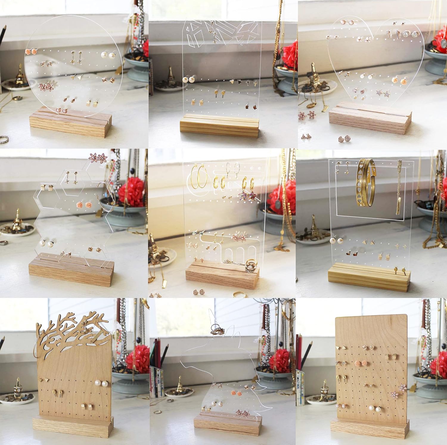 Personalized Jewelry Display, Girls Room Decor, Earring Holder, Acrylic Jewelry Stand, Wood Jewelry Stand, Jewelry Tree, Jewelry Stand, Jewelry Holder, Earring Holder, Earring Organizer Earring Stand