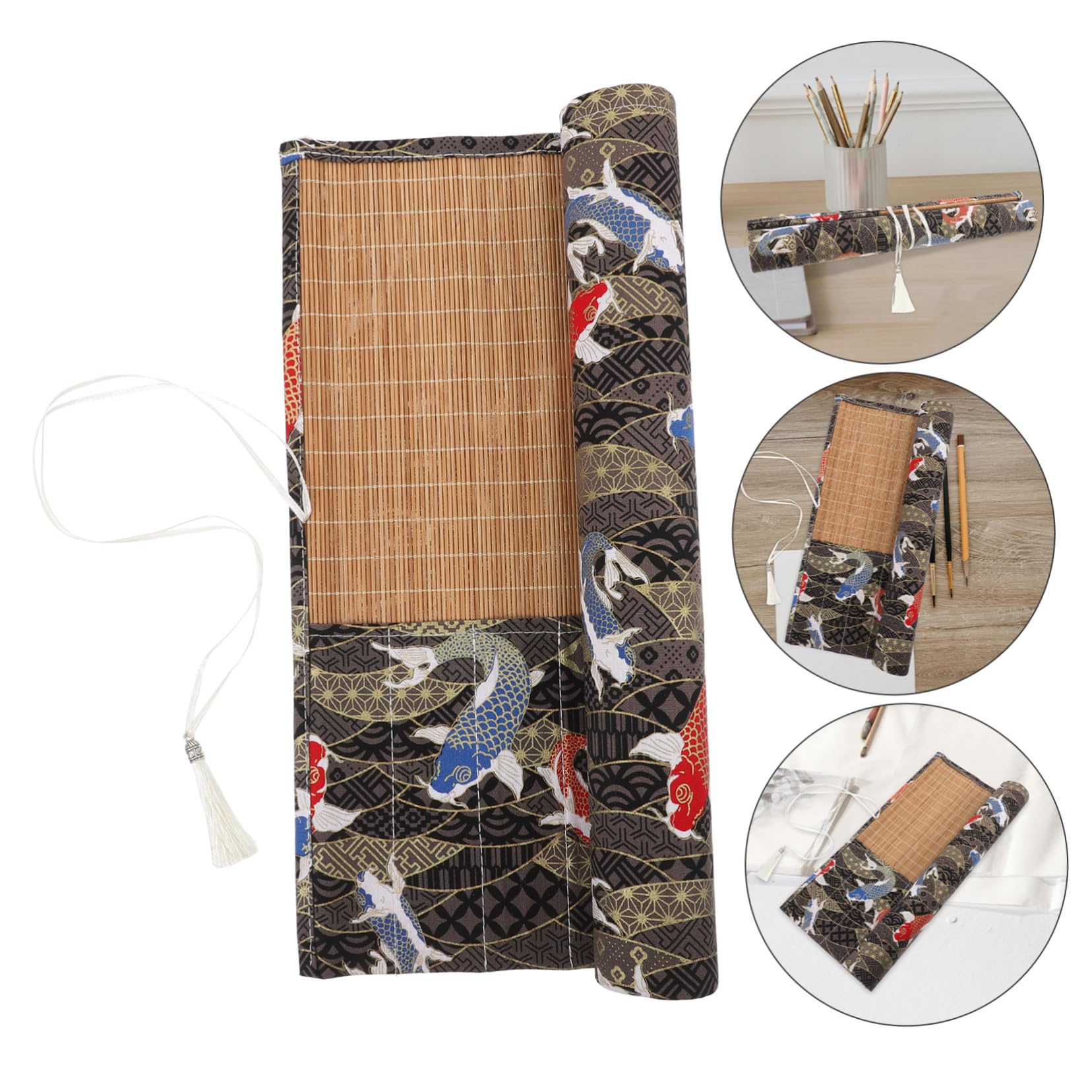 Juego de caligrafía for principiantes, pincel chino, bolsa for bolígrafos en rollo, estuches for lápices, soporte for pintura madera, pinceles for
