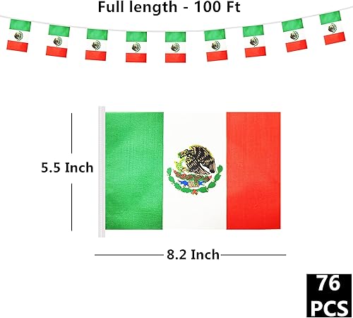 Miniatura 10 de BCLin Bandera brasileña de 50 pies con cadena de bandera de Brasil, mini bandera de Brasil, para Juegos Olímpicos, Copa del Mundo, fiestas, tiendas