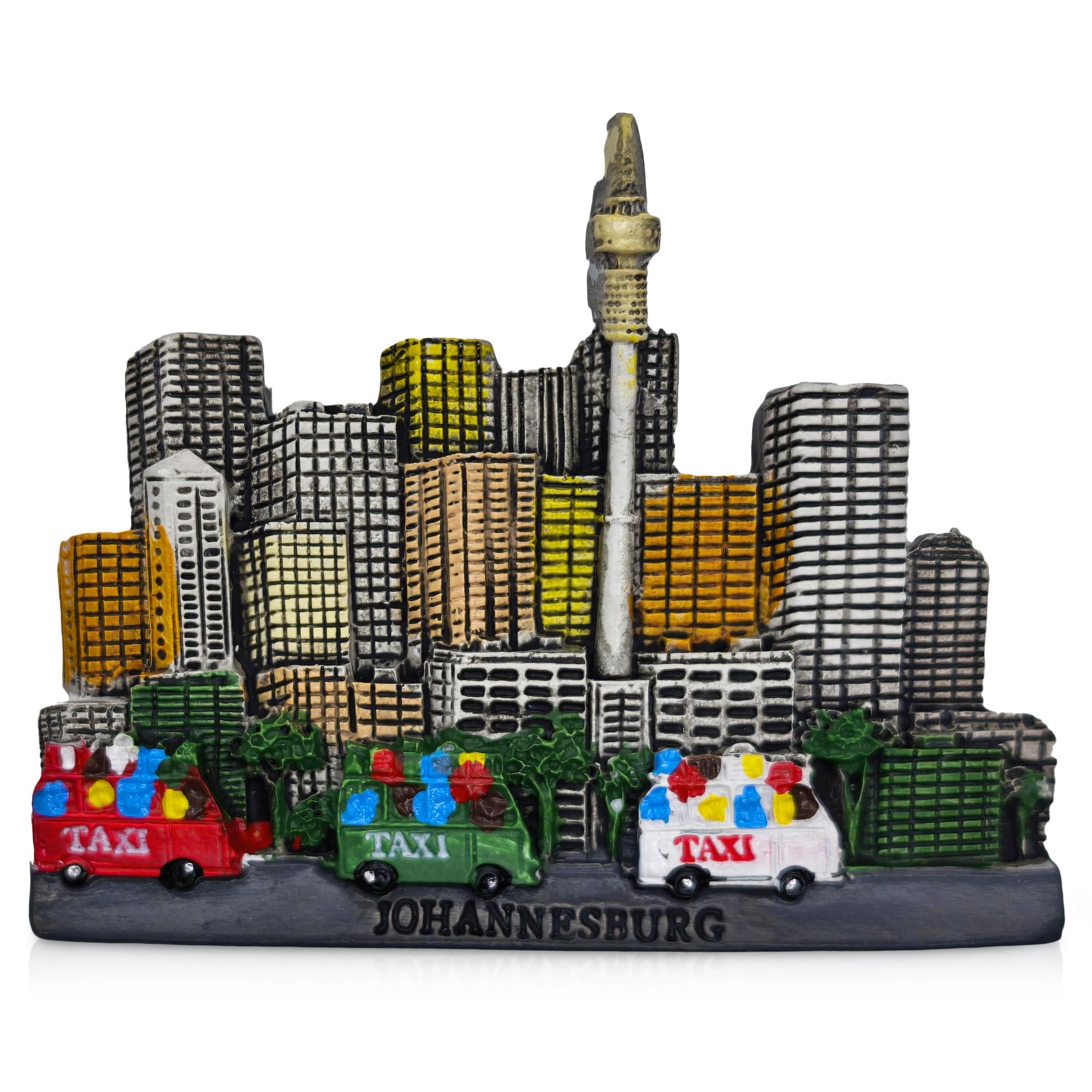 Johannesburg 3D Fridge Magnet – Colorful City Skyline Souvenir, South Africa Travel Keepsake (7.9 × 6.3 cm)