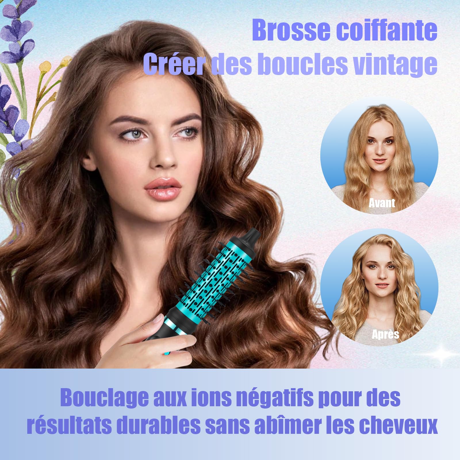 VGR 475 Brosse Soufflante 5-en-1 Multi Styler 1500W, Sèche-Cheveux Ionique avec Fer à Boucler Automatique, Brosse Ovale et Ronde, Cool Shot, 3 Températures et 2 Vitesses, Moteur BLDC, Vert