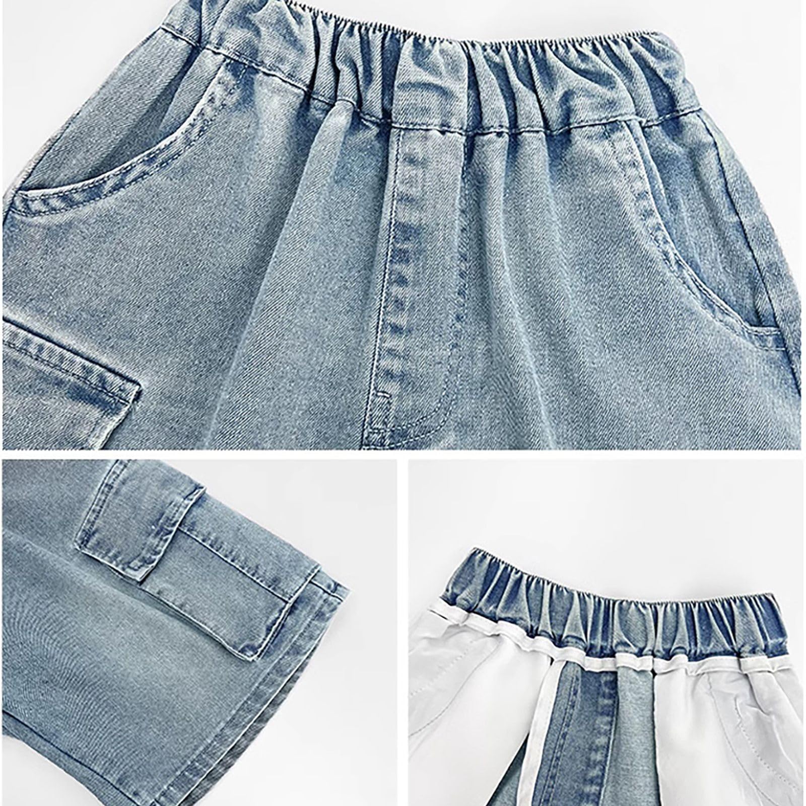 Generico Pantaloncini Bambino,vestibilità Normale Estate Casual Outwear Pantaloni Corti da Trekking Cargo per Ragazzi Running Jogging Bermuda Shorts Bambini dai 3 ai 14 Anni