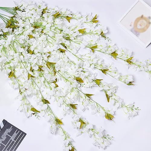 Miniatura 2 de 3 ramos de flores artificiales de buganvilla, ramo de seda triangular de ciruela de 49 pulgadas para centros de mesa del hogar, jardín, fiesta,