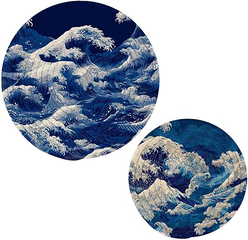 Miniatura 216 de Trivets for Hot Dishes Pots and Pans 2 PC Pot Holders Heat Resistant Cotton Round Potholders for Kitchen Countertop Decorative Autumn Maple Leaves