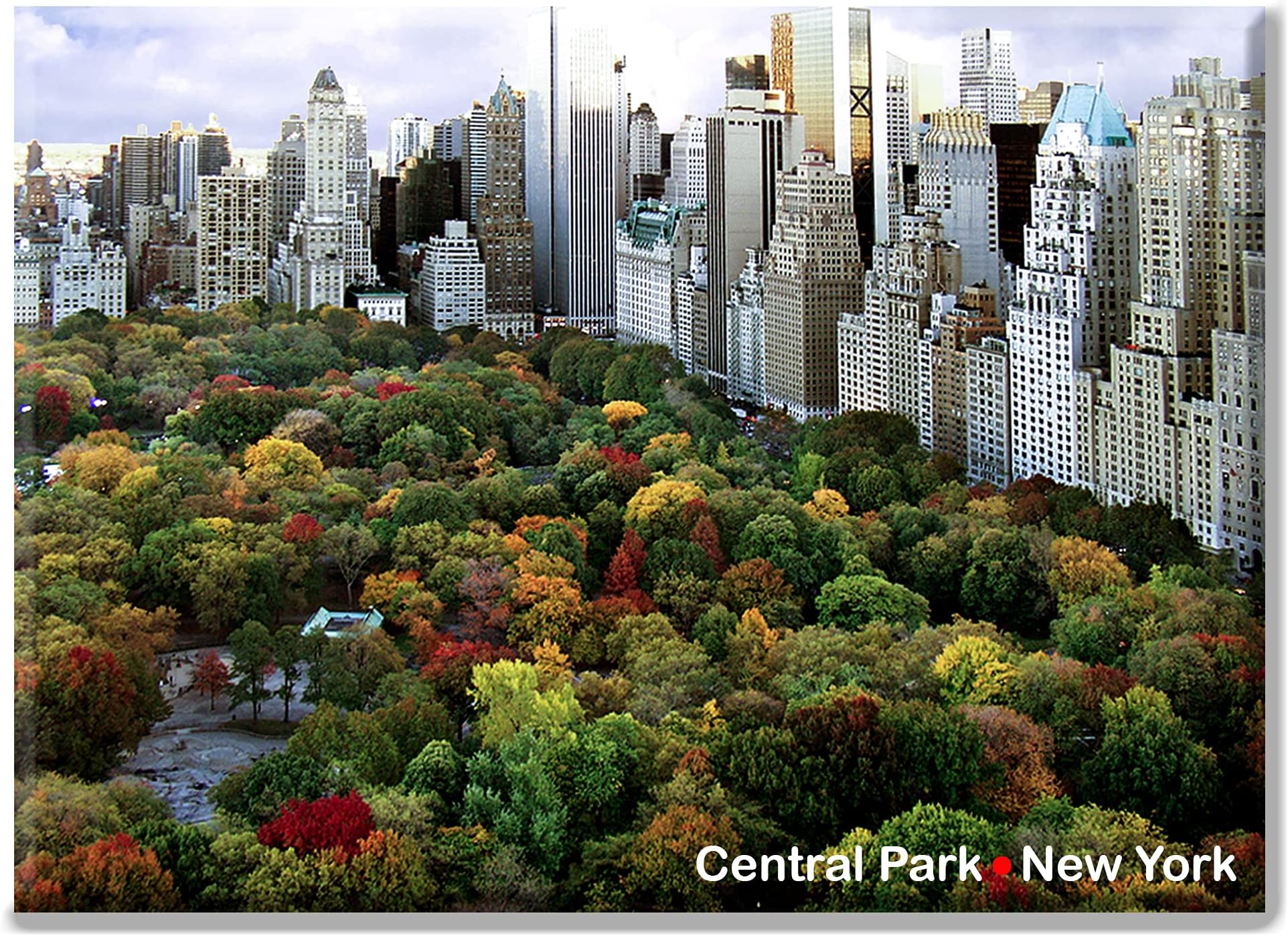Central Park South Panorama – New York City Photo Souvenir Refrigerator Magnet – NYC Fridge Cool Magnet – New York Landmarks Keepsake Collectible Gift Magnets
