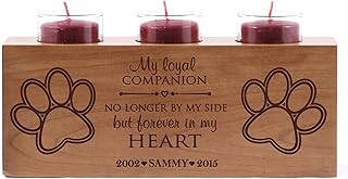 Lifesong MIlestones Personalized Engraved Memorial Votive Candle Holder 10x4x4 My Loyal Companion Loss of Dogs Cats Sympathy Gift