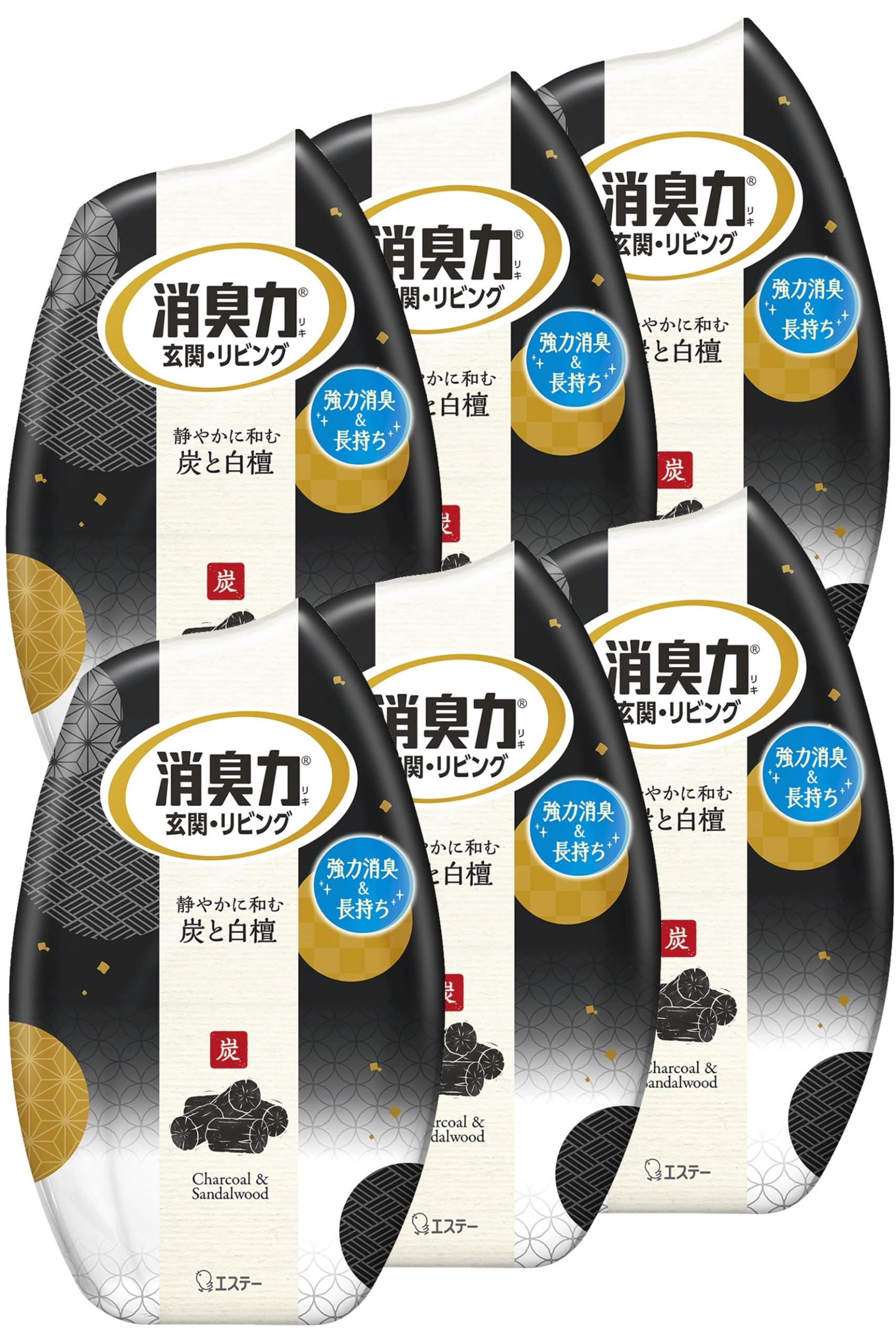 消臭力 [まとめ買い] 玄関 リビング 部屋用 置き型 炭と白檀 400mL×6個 お部屋の消臭力 部屋 寝室 消臭剤 消臭 芳香剤