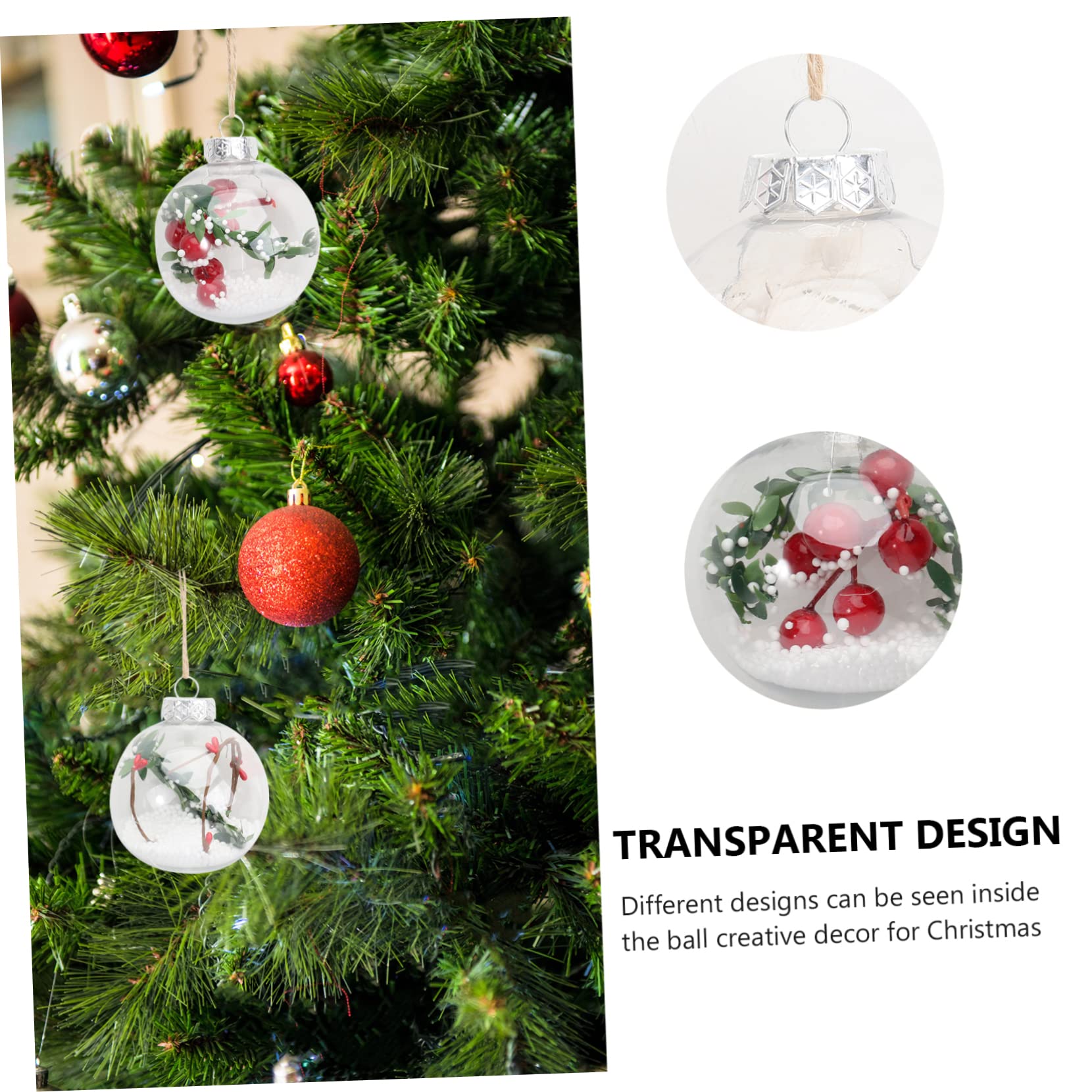 Ciieeo 3 Set 5 Pezzi Di Natale Trasparente Palla Di Natale Trasparente Riempibile Ornamenti Palla Decorazioni Per L'Albero Di Palla Infrangibile Omaggi Di Palla