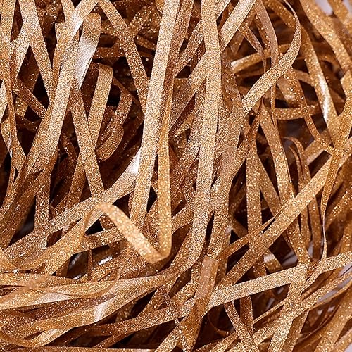 Miniatura 6 de Hierba de rafia con purpurina, 1.76 oz de rafia de PP brillante triturada para cestas de regalo, caja de regalo, confeti, papel de rafia para cesta