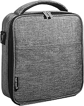 Reusable Insulated Lunch Box for Men and Women (Gray) Durable Leakproof Cooler Tote Bag Freezable Lunch Bag for Adults. Top Women and Mens Lunch Box for Office Work, Picnic