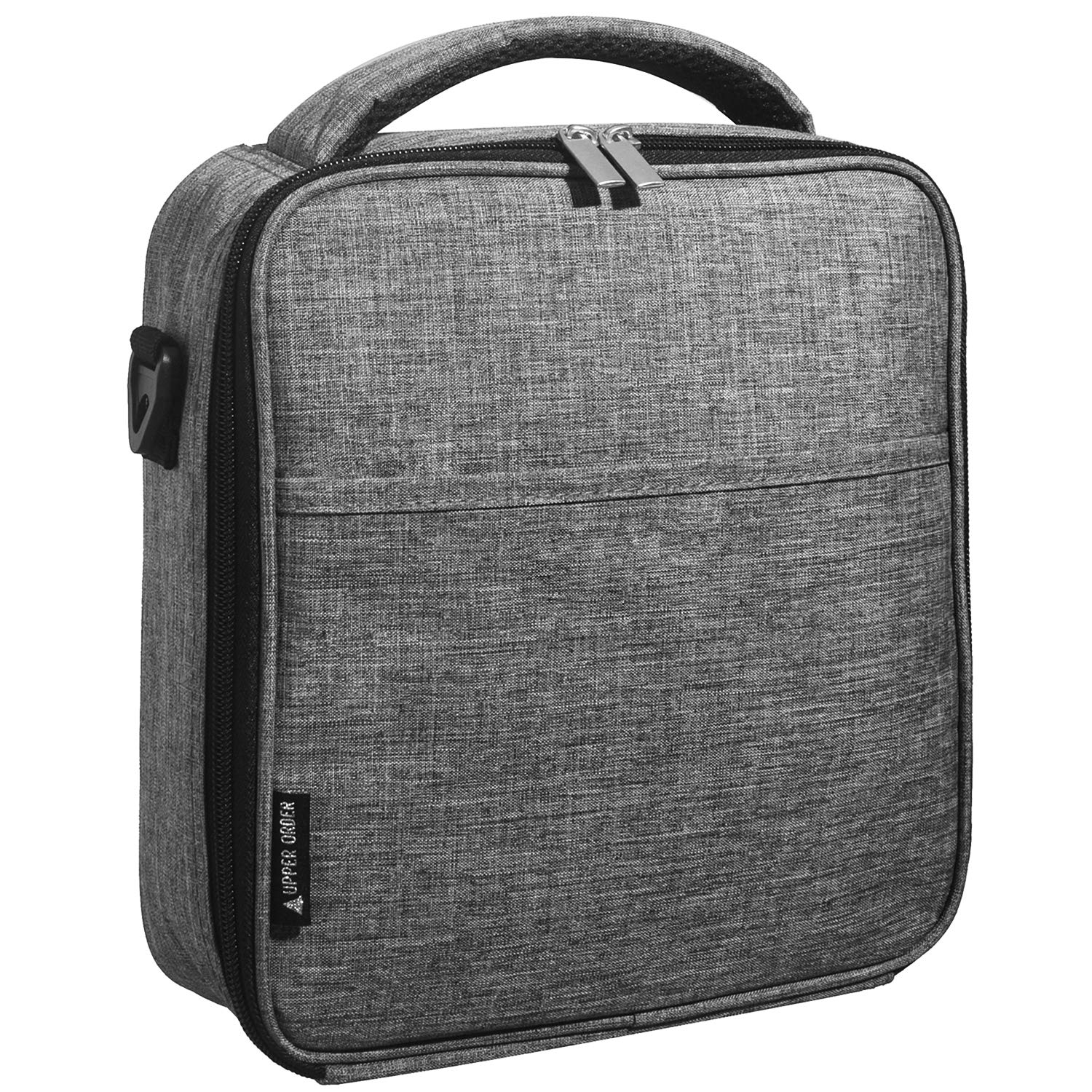 UPPER ORDER Reusable Insulated Lunch Box for Men and Women (Gray) Durable Leakproof Cooler Tote Bag Freezable Lunch Bag for Adults. Top Women and Mens Lunch Box for Office Work, Picnic