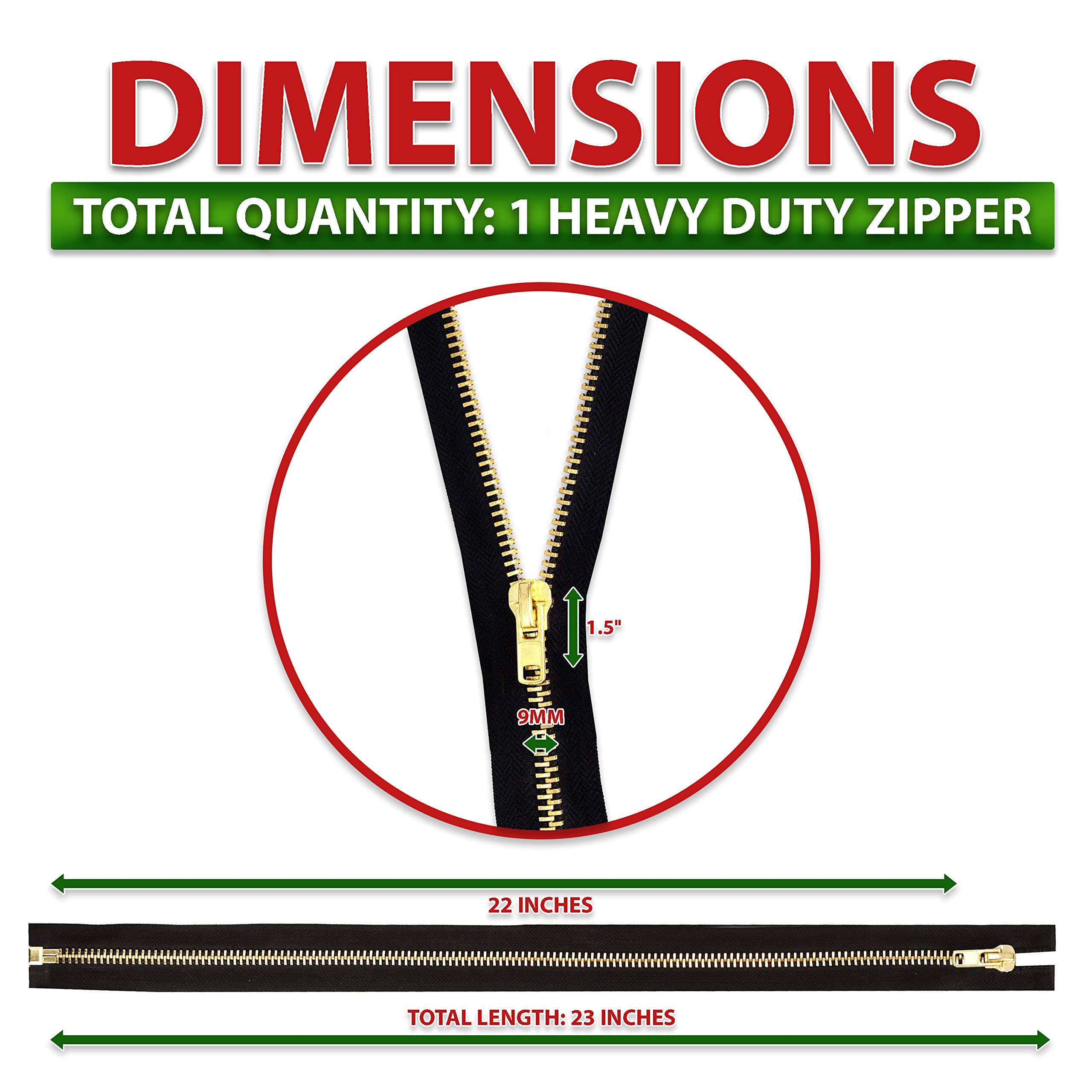Amazon.com: Mandala Crafts 22 Inch Metal Heavy Duty Zippers