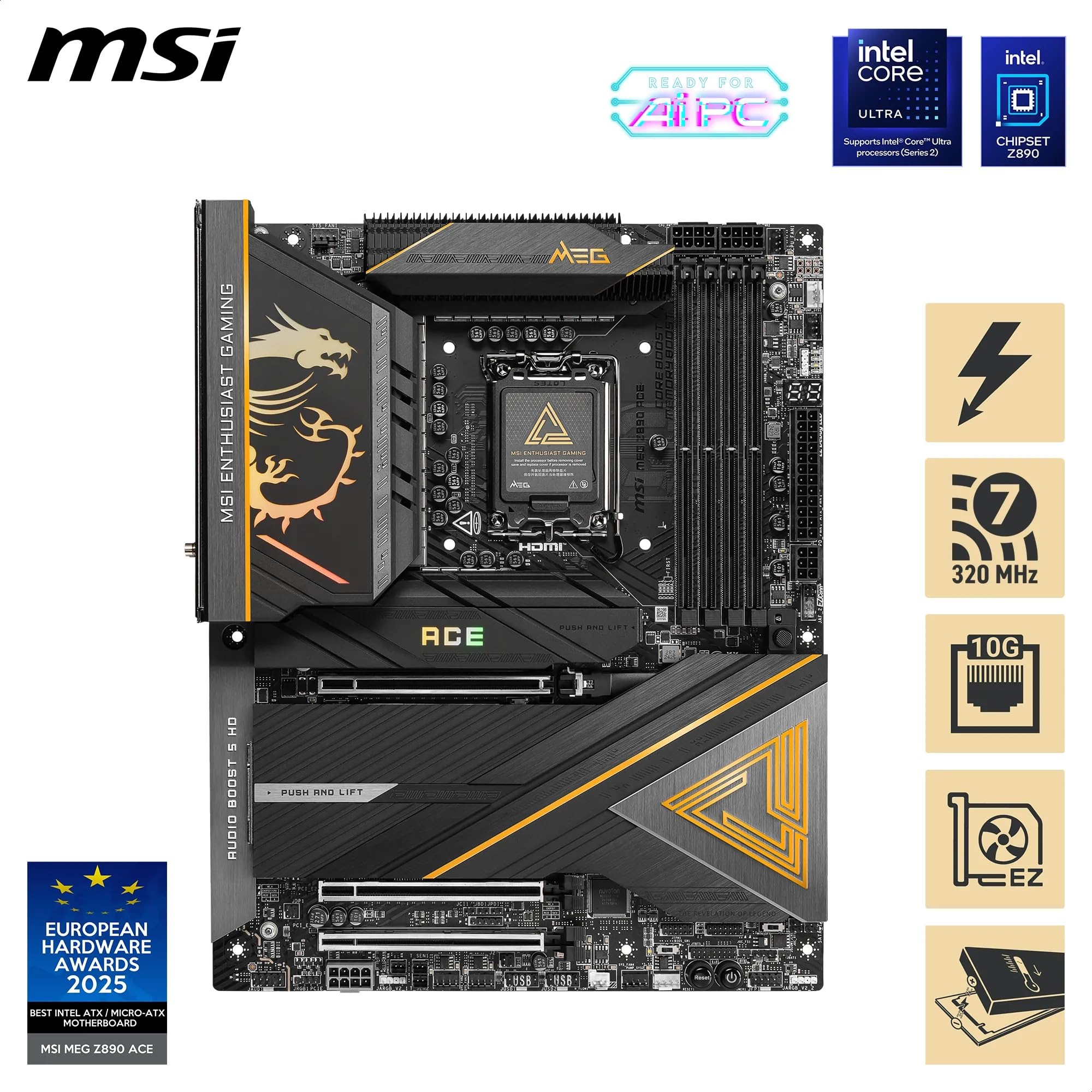 Amazon | MSI MEG Z890 ACE ソケット 1851 DDR5 9200MHZ(OC) USB
