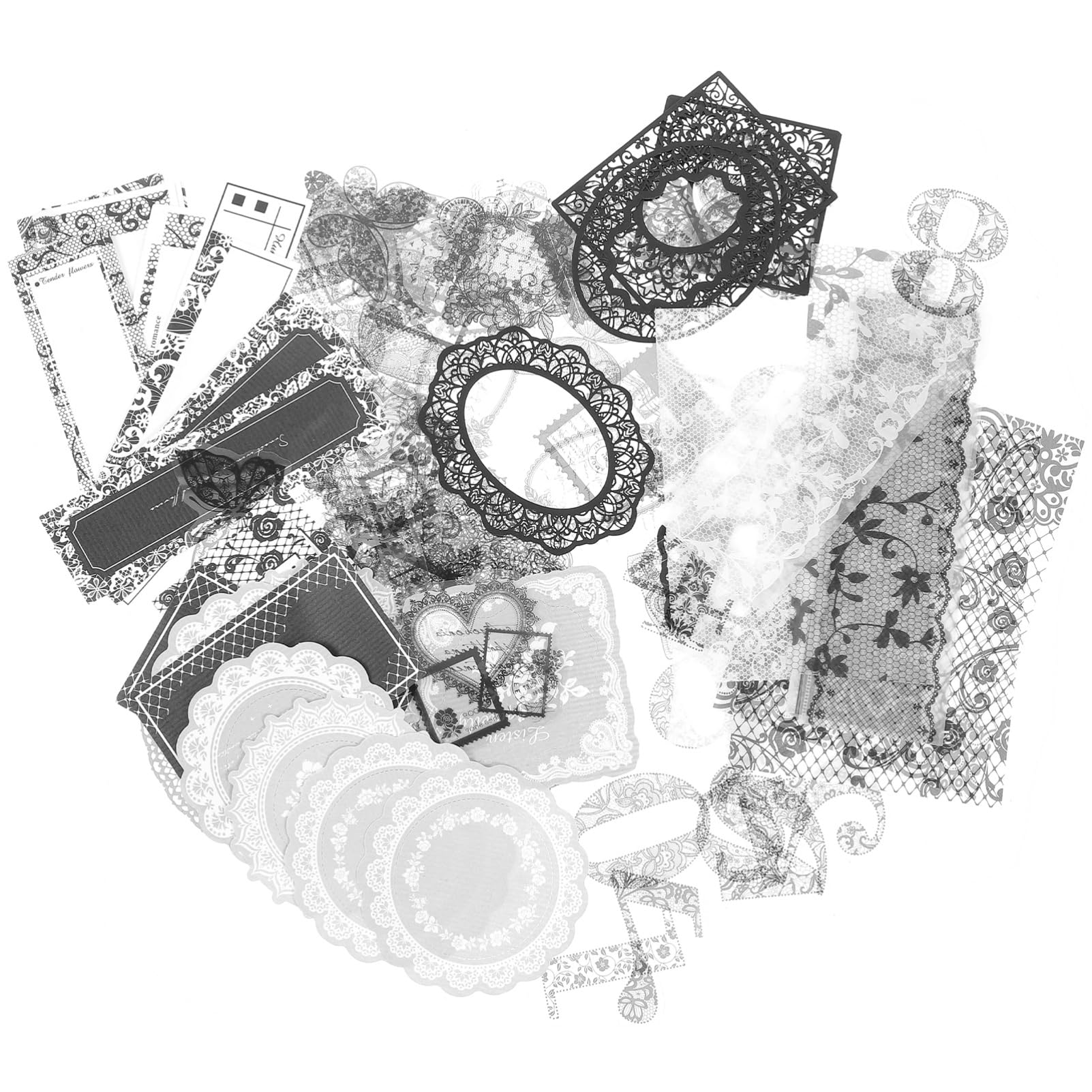 DOITOOL 3 Sätze Pet Scrapbook Lace Dekorative Aufkleber Hochwertige Papier Rückenaufkleber Für Scrapbooking Tagebuch Diy Projekte Fotoalben Und Karten Dekoration 100 Stück * 3