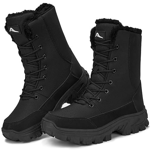 Ecetana Womens Winter Snow Boots: Waterproof Warm Fur Lined Comfortable Boots Non Slip Mid-Calf Outdoor Shoes for Walking