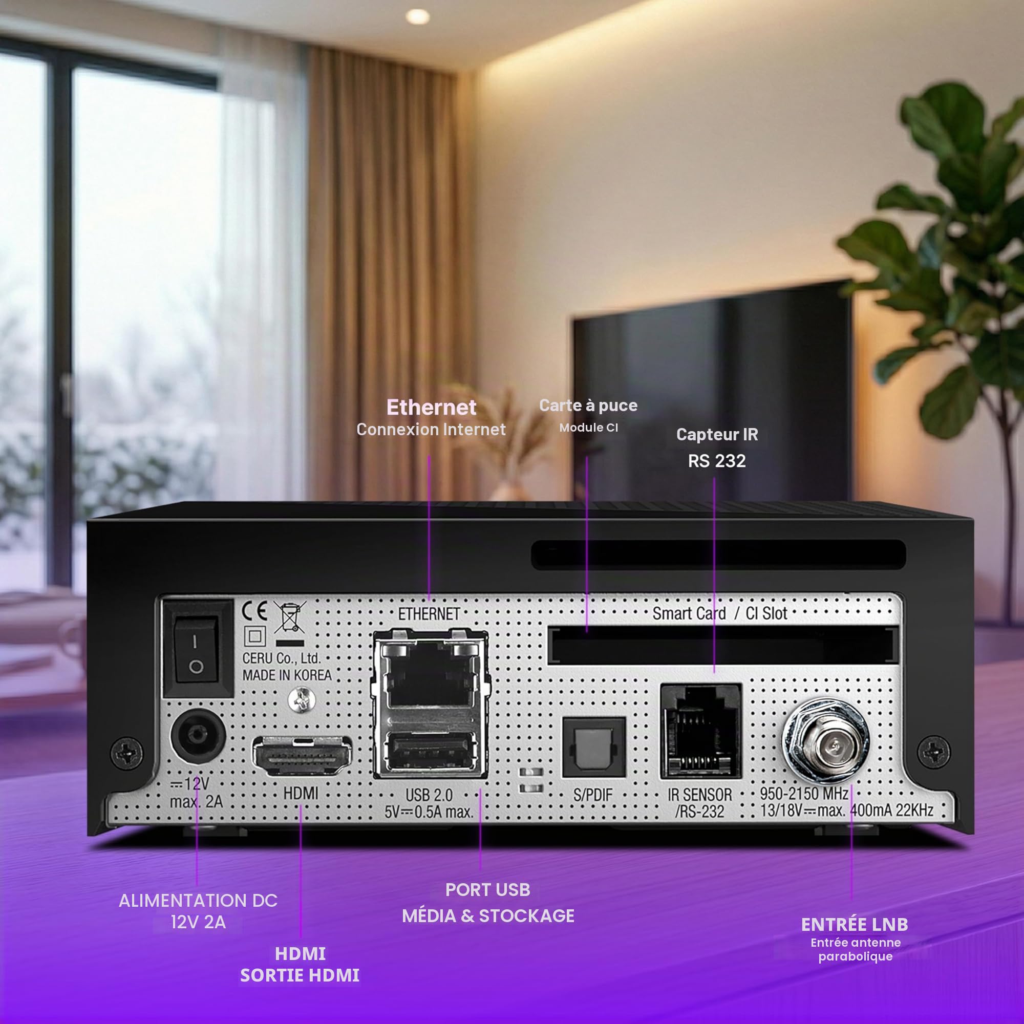 VU+ Zero 4K Linux Récepteur - Noir