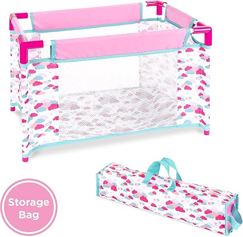 Miniatura 3 de Best Choice Products Juego de 15 piezas para niños de 13.5 pulgadas, muñeca recién nacida, juego de rol con cochecito, cuna de viaje, tapete de