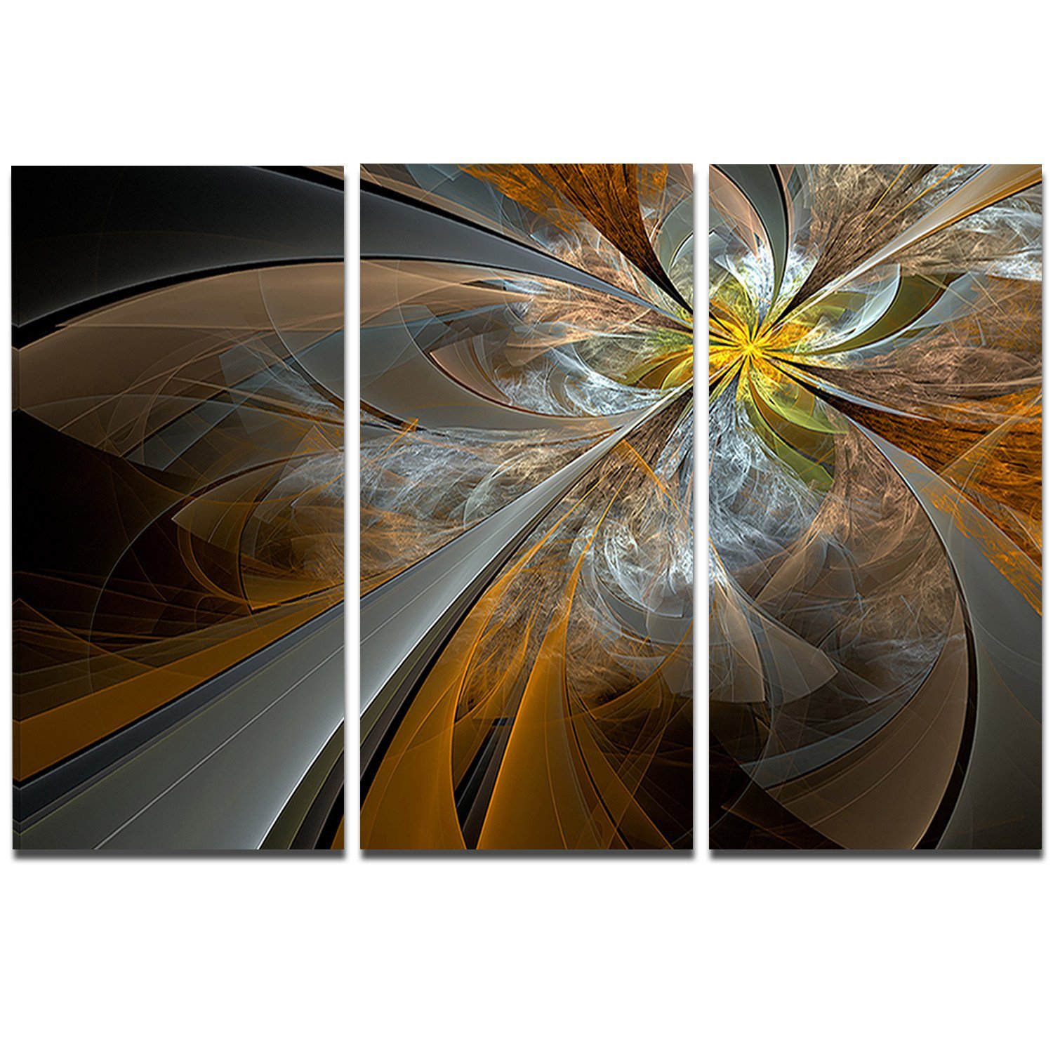 Amazon.com: Designart Symmetrical Yellow Fractal Flower-Digital