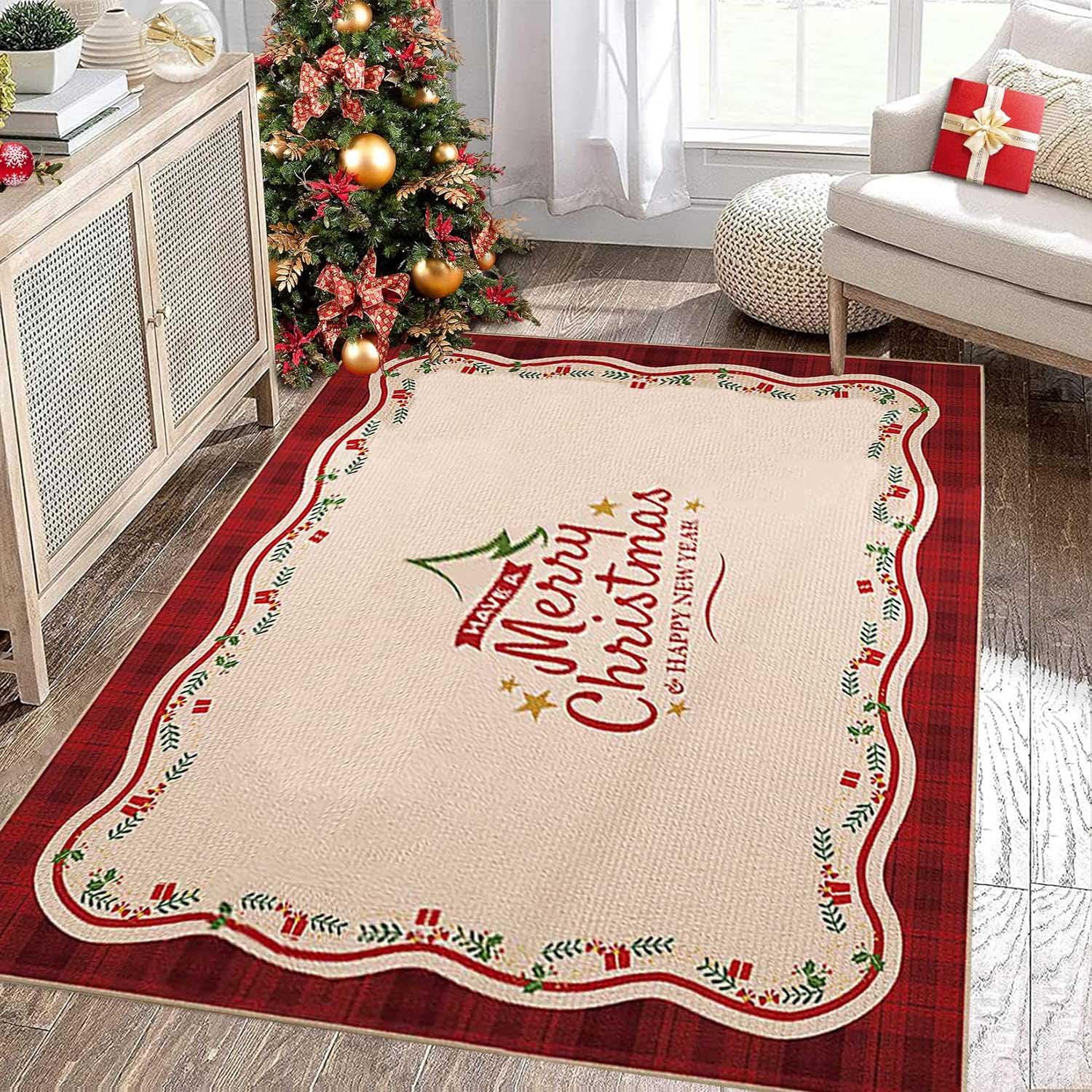 Alfombras Salon Modernas de Navidad,Alfombras Comedor Decorativa de Navidad,Alfombra Cocina Lavable Navideñas,Alfombras Entrada Casa Interior,Alfombras Grandes Antideslizante Navidad,80x160cm