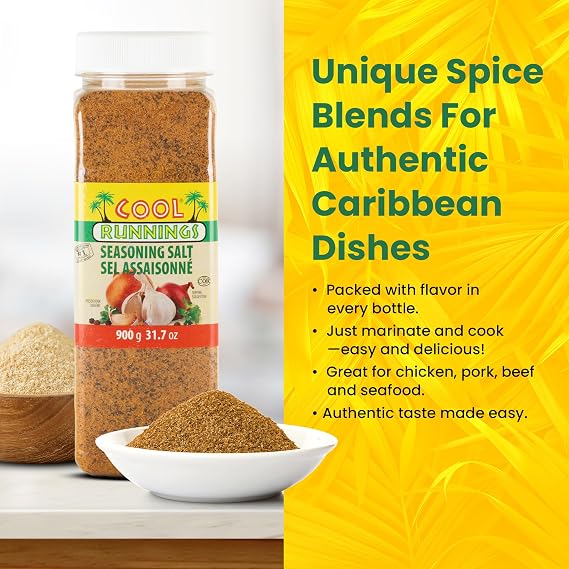 Cool Runnings Seasoning Salt 900g - Perfect for Enhancing Meats, Fries, Vegetables, and Snacks such as Popcorn, Ideal for Everyday Seasoning and Meal Prep