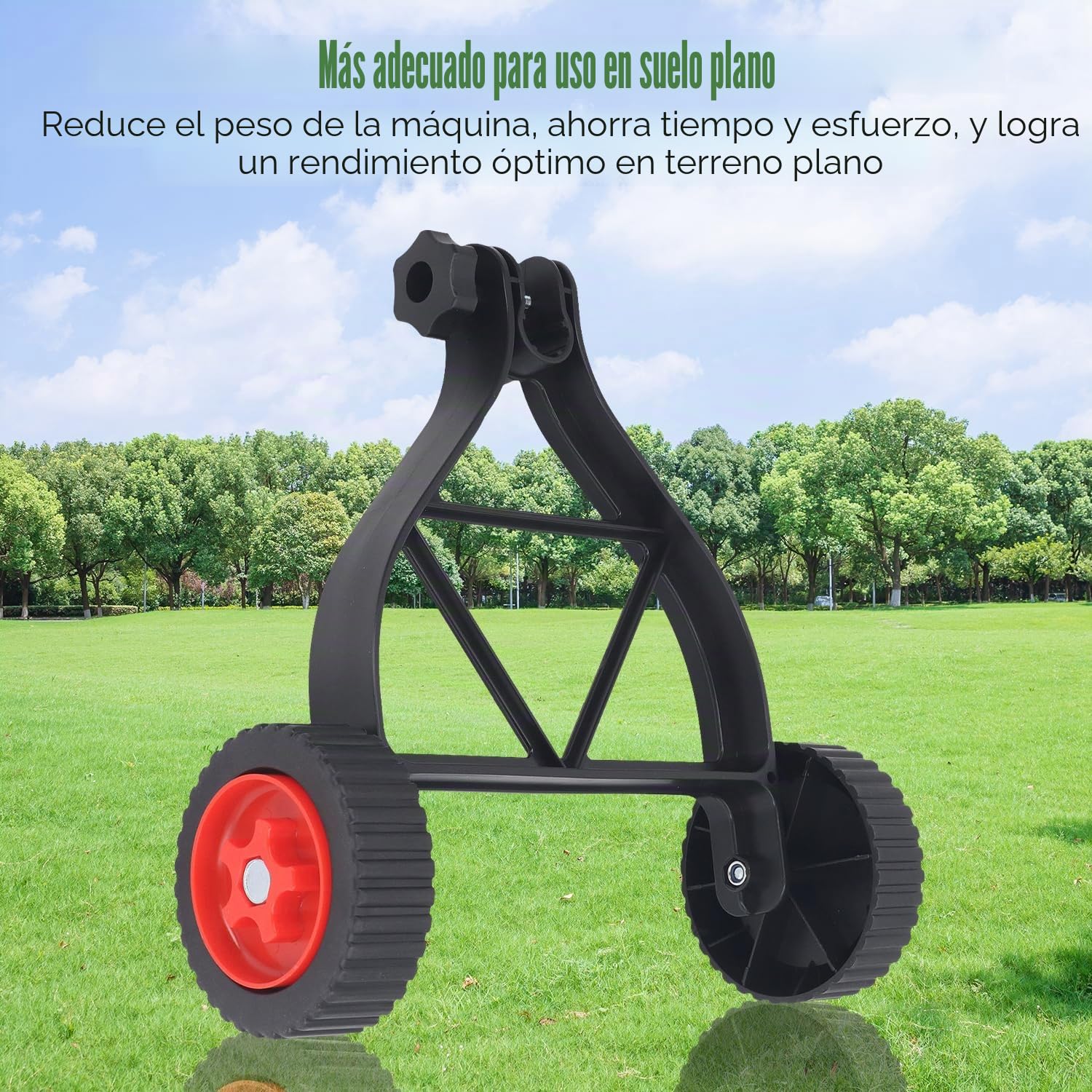 Tissting Ruedas Apoyo Desbrozadora, 23-28 mm Ajustable Ruedas Auxiliares para Desbrozadora, Rueda Auxiliar Universal Rueda Cortacésped para Cortacésped