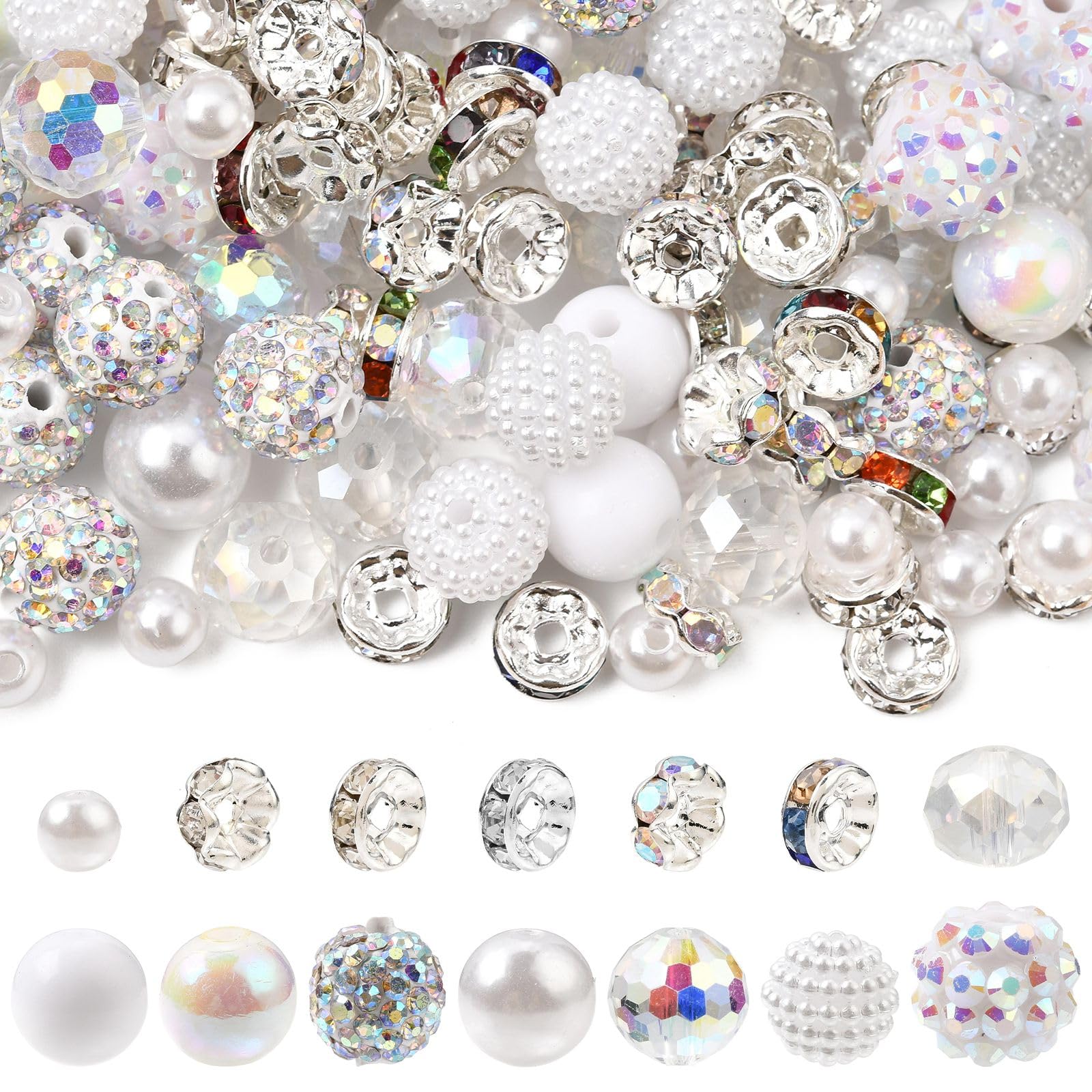 Perles en verre acrylique et laiton Ipotkitt de 10 mm, l'éclat durable pour vos colliers