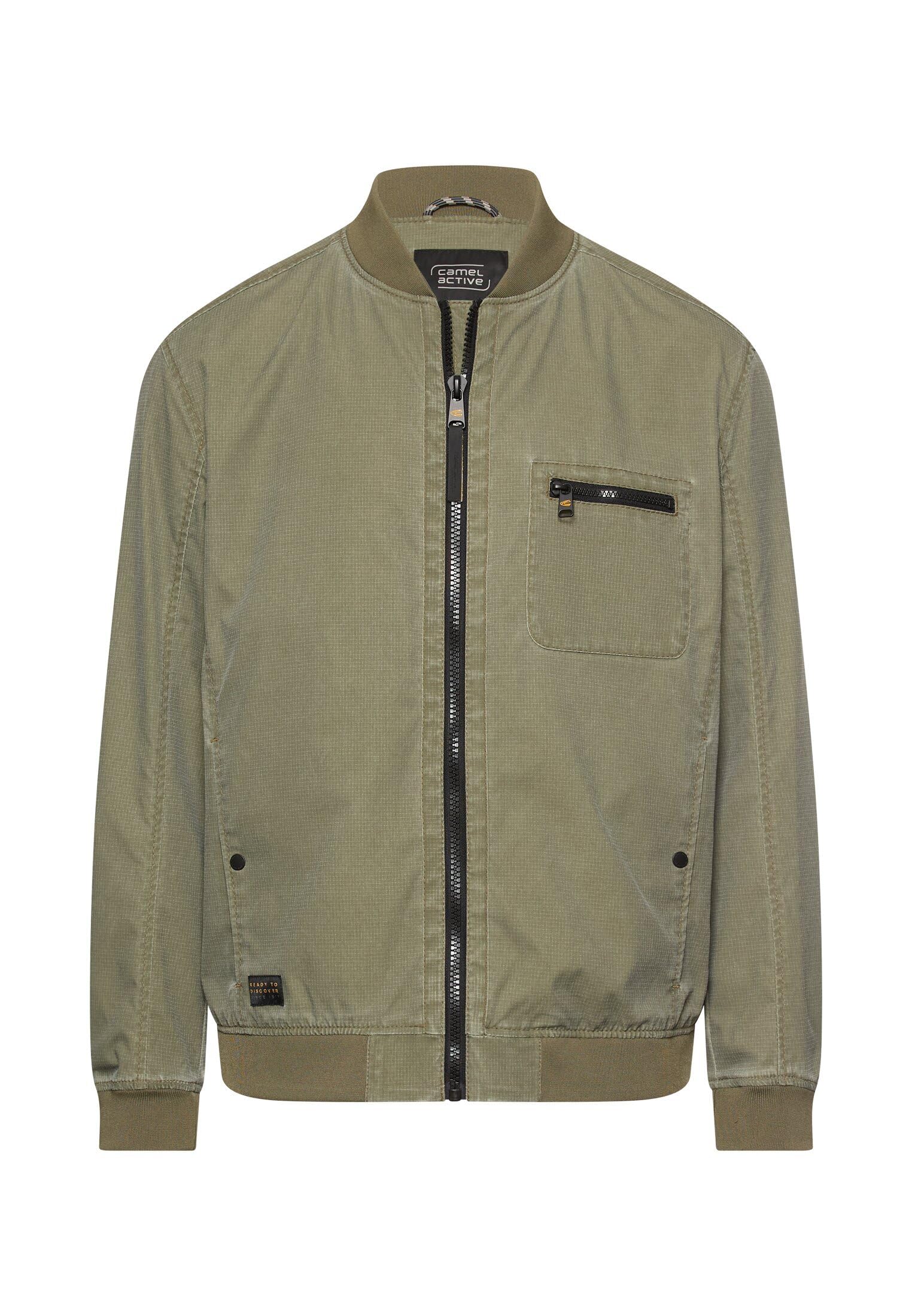 camel active Herren Blouson mit Bomberkragen | Windabweisende Jacke mit Bomberkragen aus strapazierfähigem Ribstop im Regular Fit für Freizeit und Alltag
