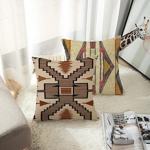 Miniatura 3 de ArtSocket Juego de 4 fundas de almohada tribales occidentales geométricas burdeos verde nativo diseños nativos del suroeste país Benson fundas de
