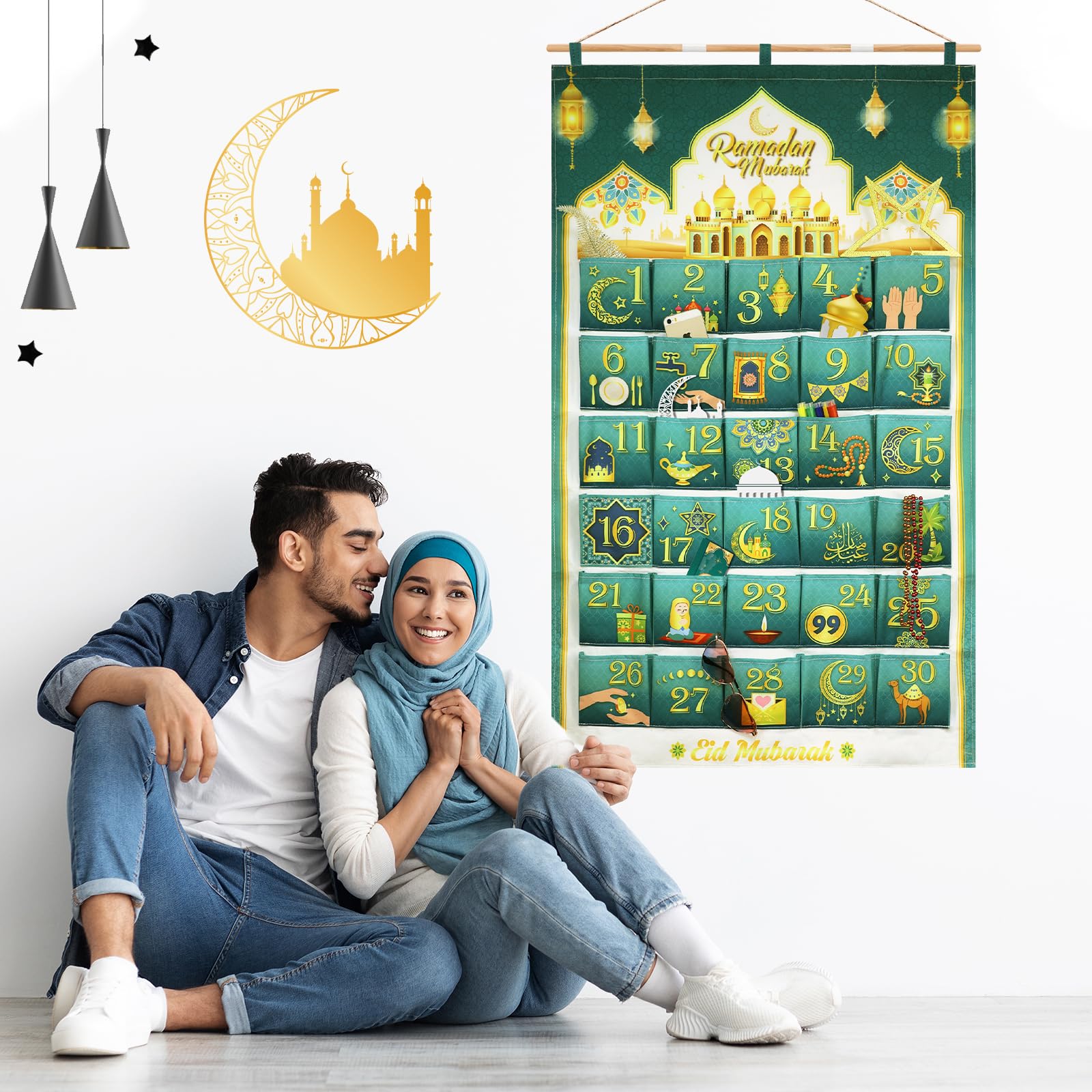 DPKOW Gouden moskee Ramadan decoratie van acryl, doe-het-zelf
