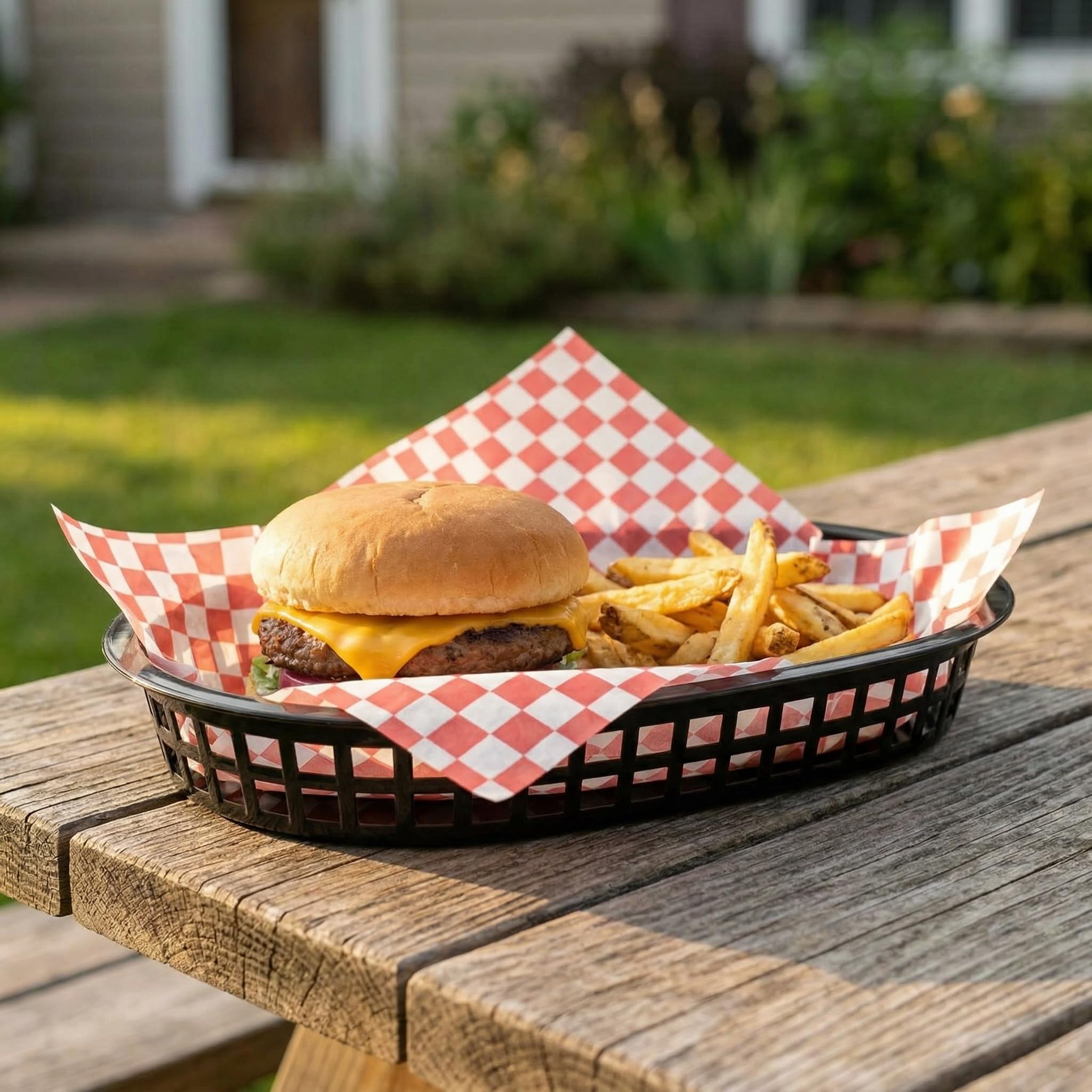 Cedilis Paquete de 40 cestas de comida rápida, 27 x 18 cm, cestas de plástico negro, bandeja de servicio de alimentos para perritos calientes, hamburguesas, sándwiches, patatas fritas, barbacoas,