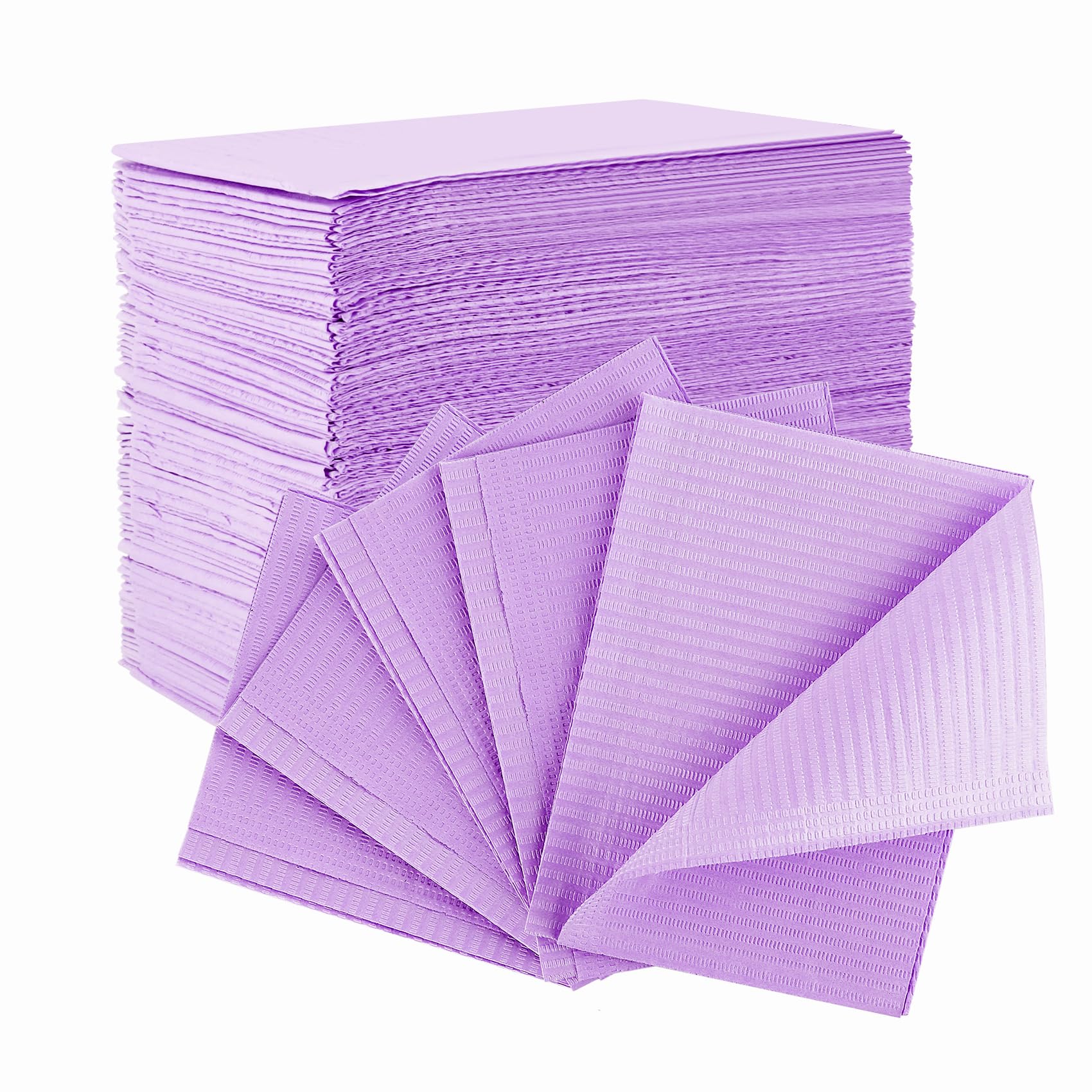 Annhua 125 Pack Dental Bibs Disposable Dentist Bibs Leakproof 3-Ply Disposable Nail Mats Sheet 13 x 18 Inches, Absorbent Waterproof Tattoo Bib Cover