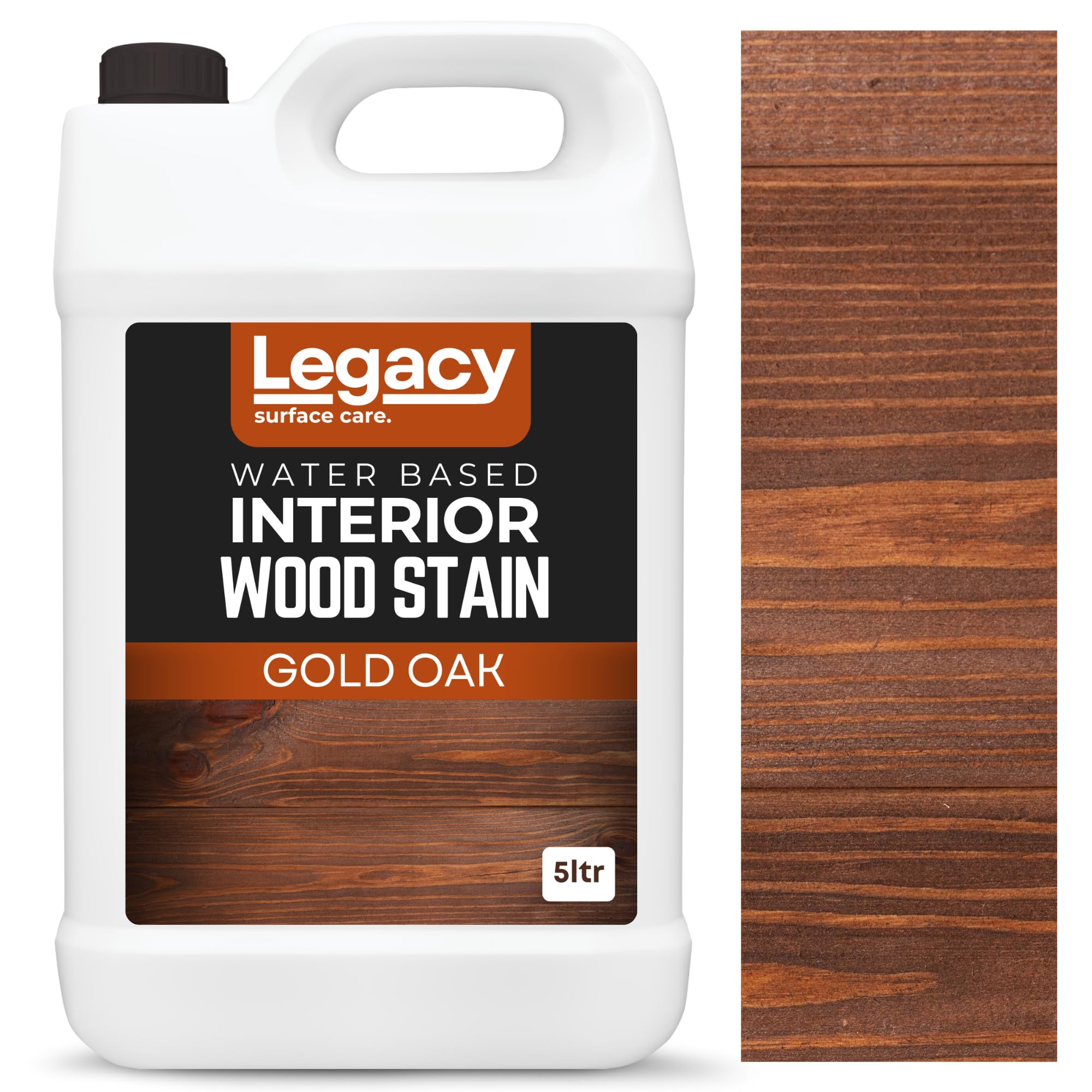 Mifica Gold Oak Legacy Surface Care Water Based Wood Stain (Gold Oak) – Fast Drying, Non-Toxic, Easy To Apply Wood Paint & Varnish For Indoor & Outdoor Furniture, Floors & Decking (, 5Ltr)