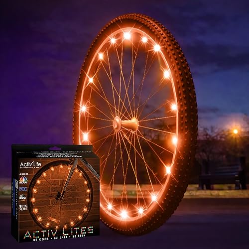 Miniatura 8 de Activ Life Luces LED para rueda de bicicleta con pilas incluidas. Obtén 100% más brillantes y visibles desde todos los ángulos para la máxima