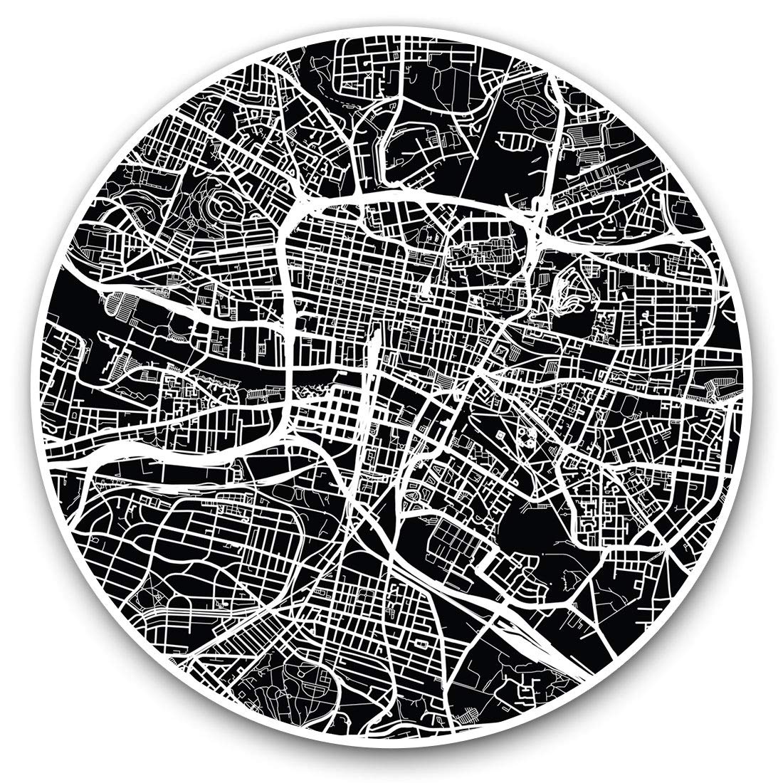 Destination Vinyl Ltd Glasgow Scotland Urban Street Map 13261 Vinyl Stickers (Set Of 2) 30Cm