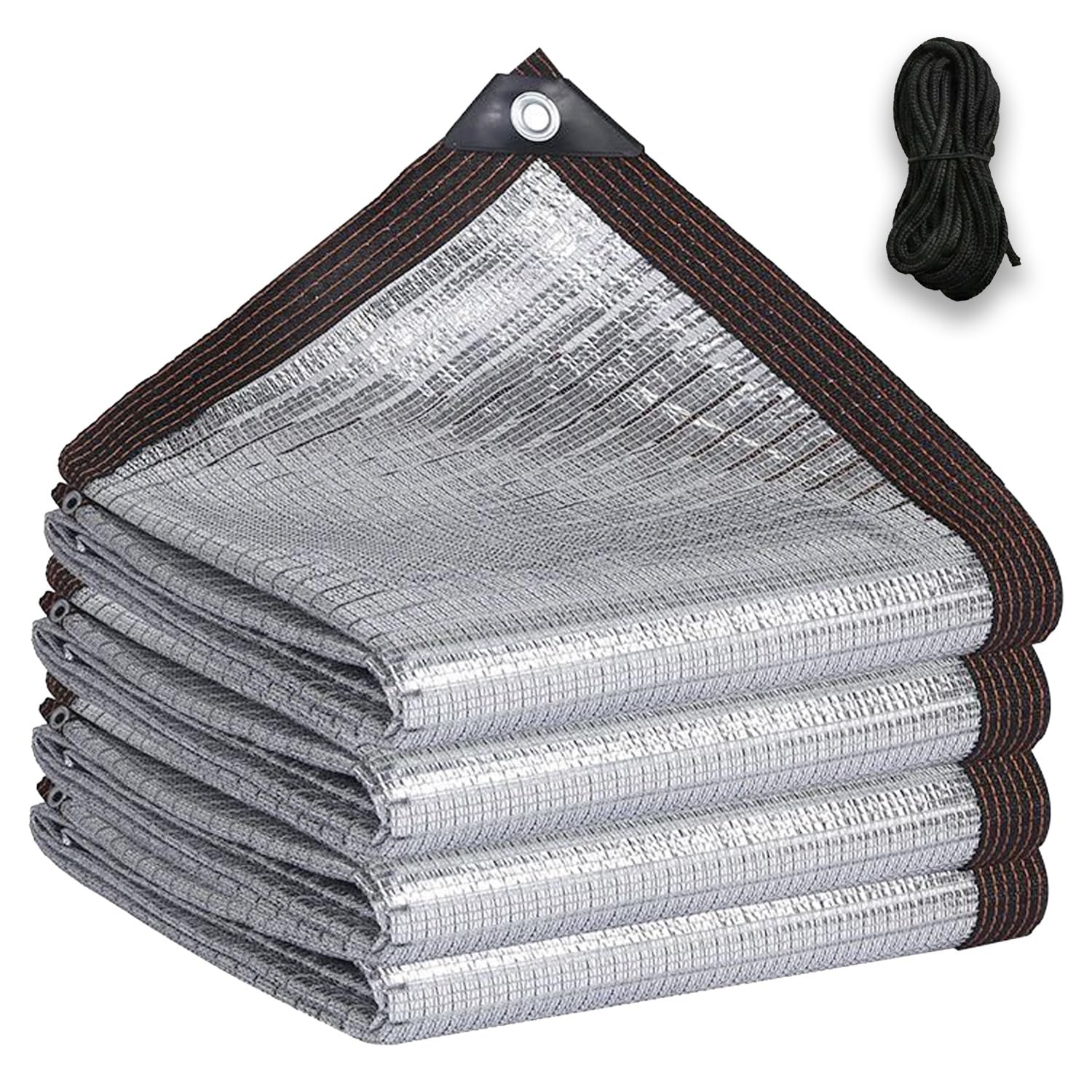 Malla sombra de aluminio 85% para jardín y terraza toldo reflectante con ojales 2x2m