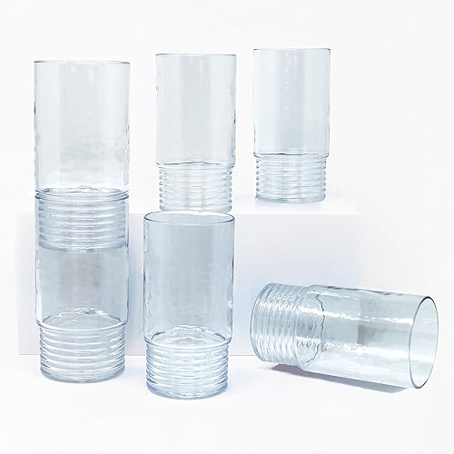 Miniatura 2 de Le Cadeaux Tritan Santorini colección de cristalería Set de 6 vaso grande de 24 oz color verde azulado