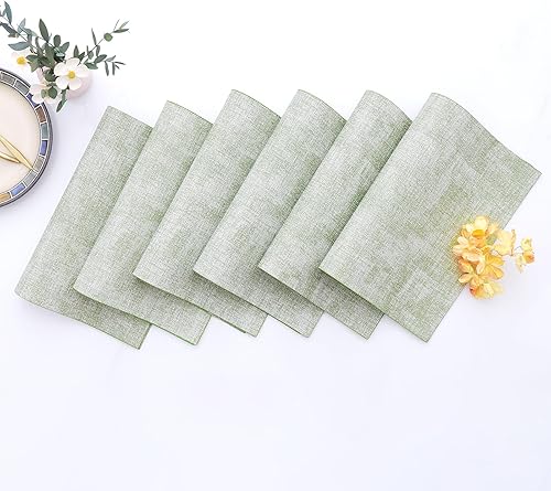 Miniatura 7 de Homaxy Juego de 6 manteles individuales de piel sintética resistentes al calor para mesa de comedor, impermeables, lavables, de poliuretano, fáciles