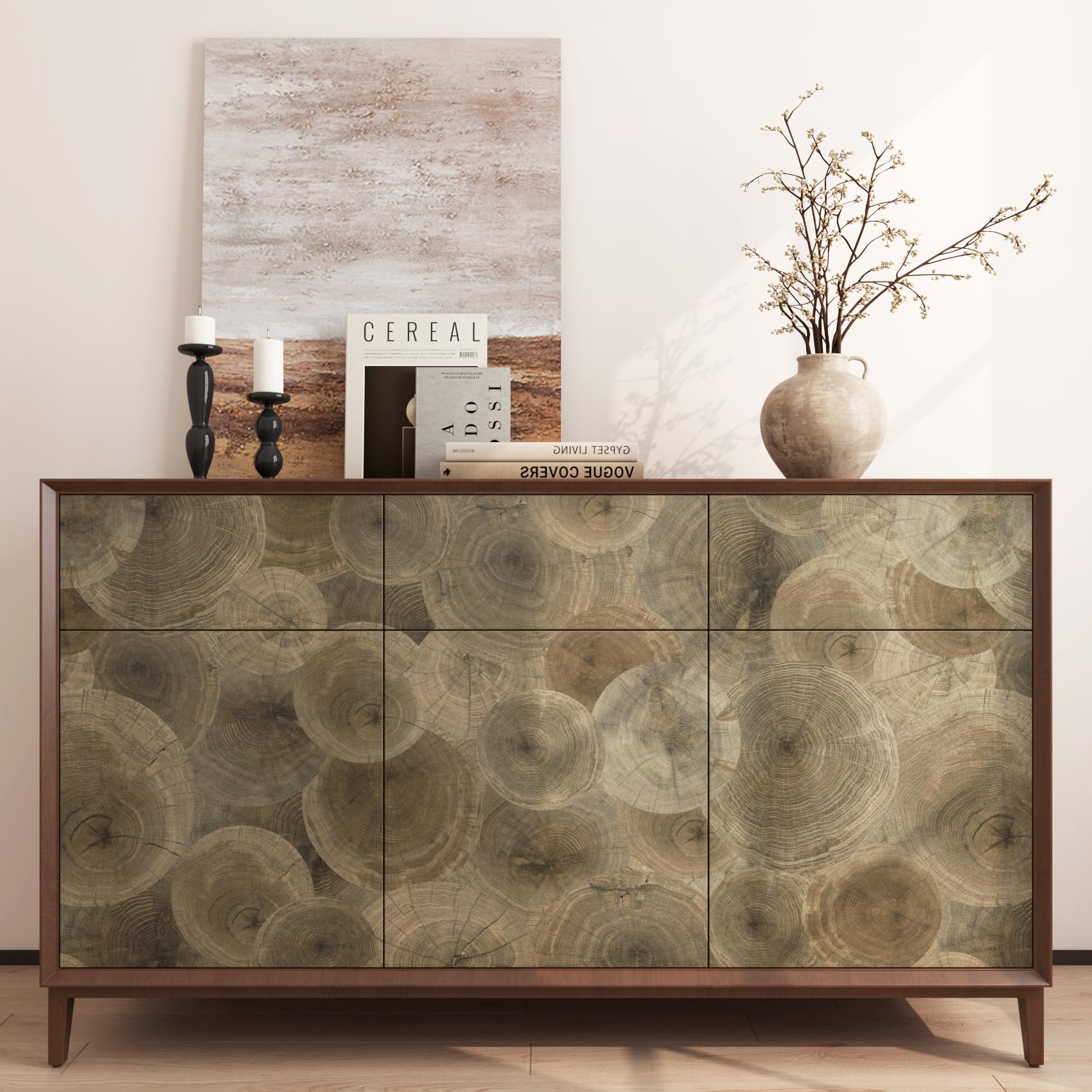 ReWallpaper Wood Effect Wallpaper Grey Brown Sticky Back Vinyl Roll Waterproof Worktop Vinyl Covering 40CMx7M Wood Effect Wallpaper Peel and Stick Contact Paper for Walls Doors Drawers - Image 3
